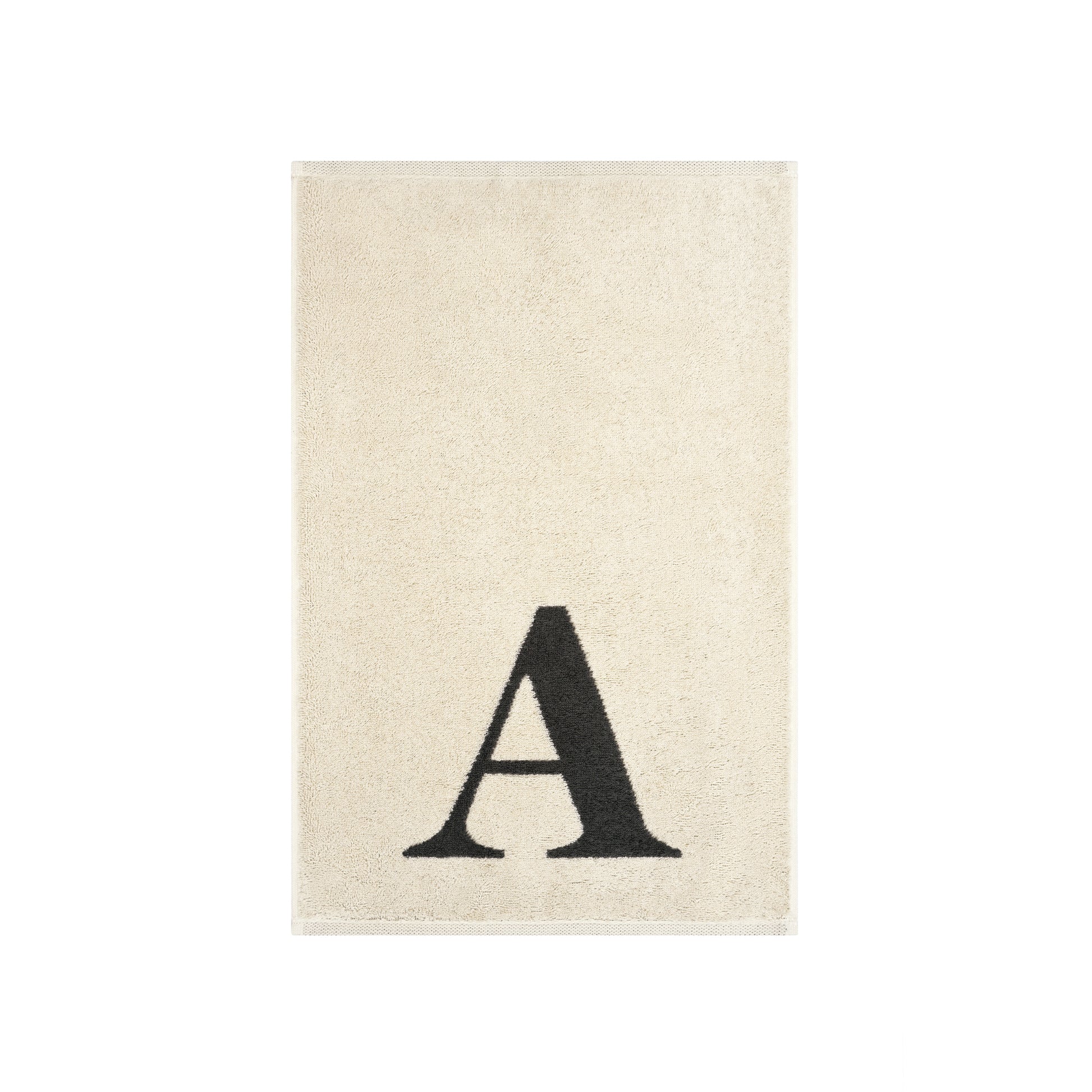 2er Set - Kleines Handtuch mit Buchstabe "A" – Natur / Dunkelgrau