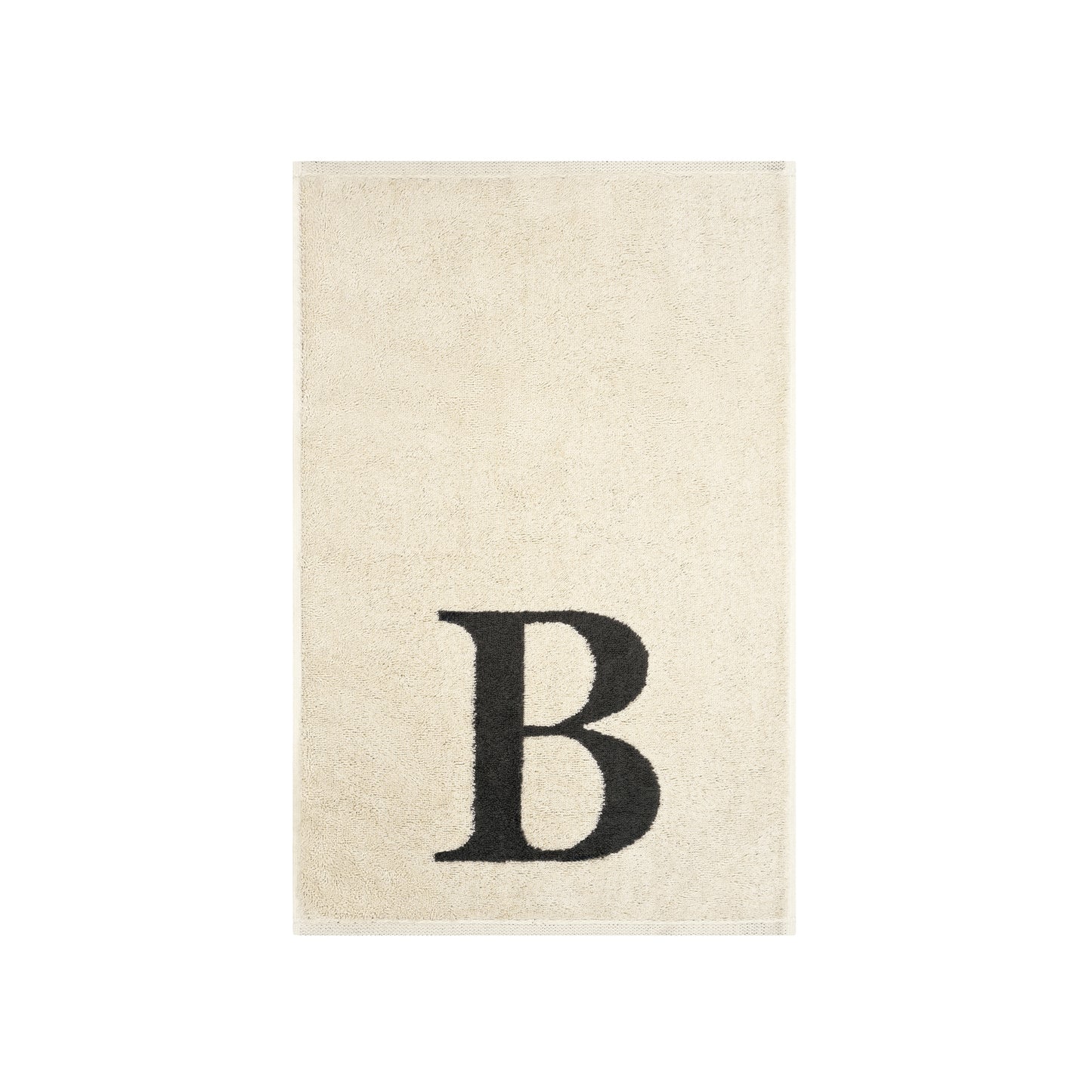 2er Set - Kleines Handtuch mit Buchstabe "B" – Natur / Dunkelgrau
