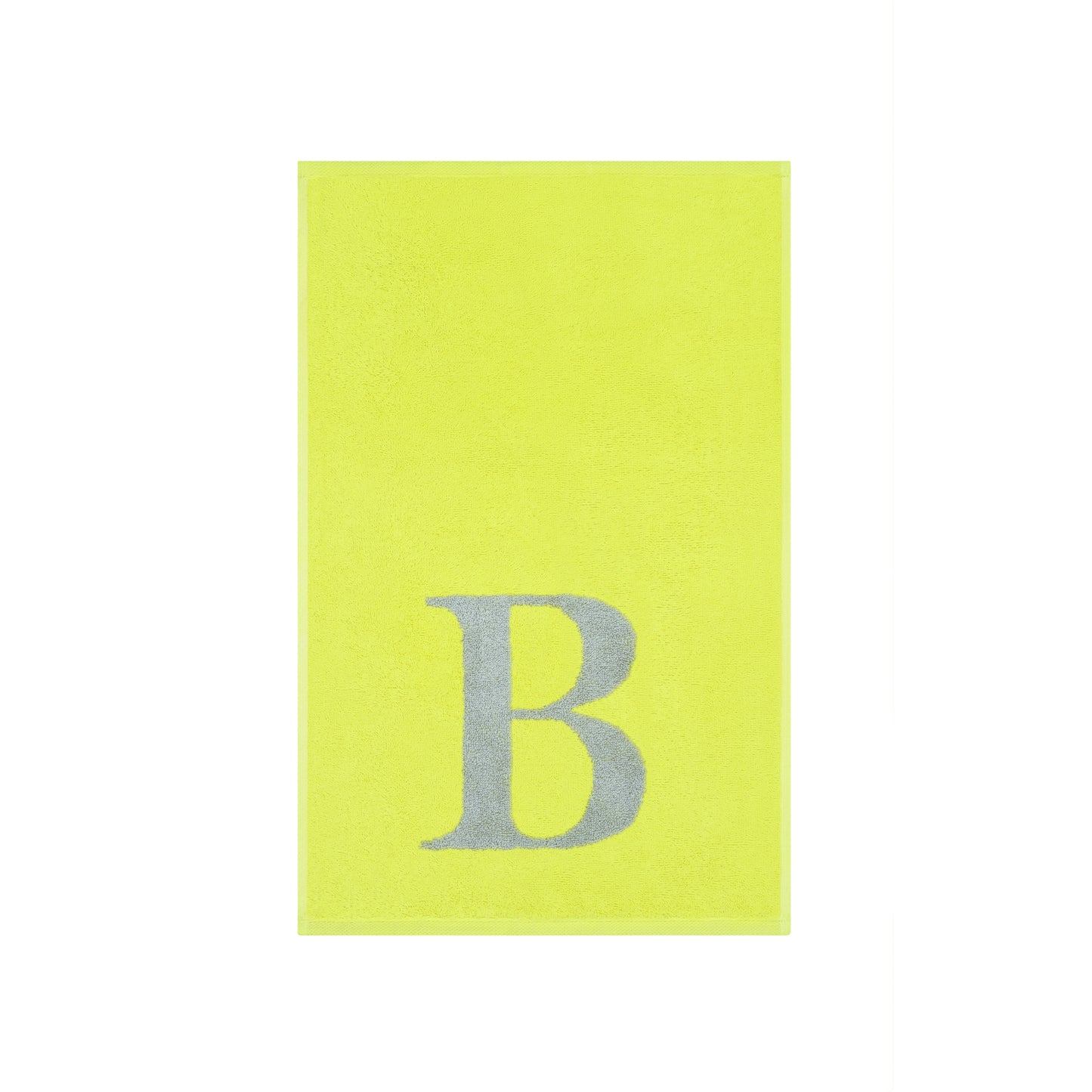 2er Set - Kleines Handtuch mit Buchstabe "B" – Silber / Lime