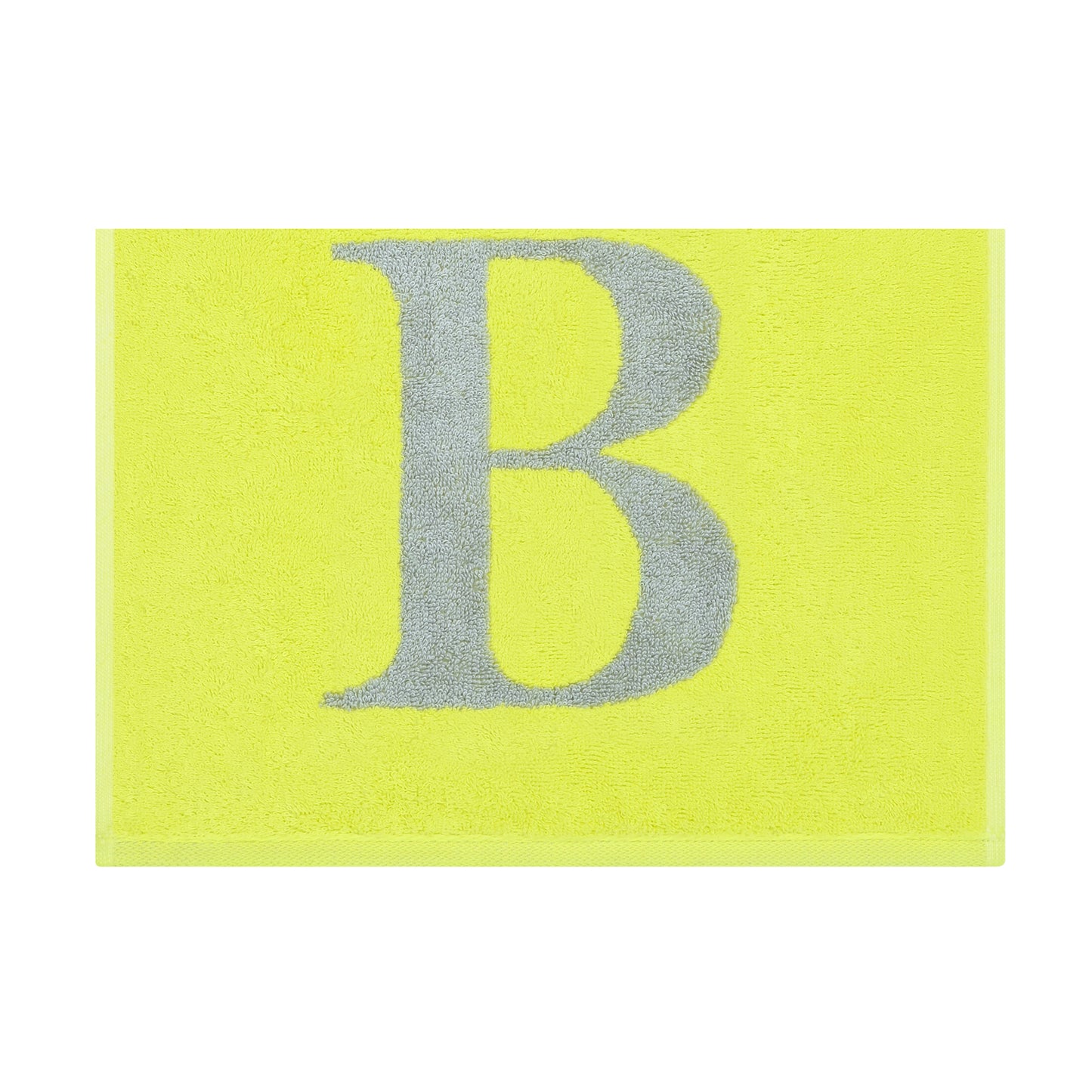 2er Set - Kleines Handtuch mit Buchstabe "B" – Silber / Lime