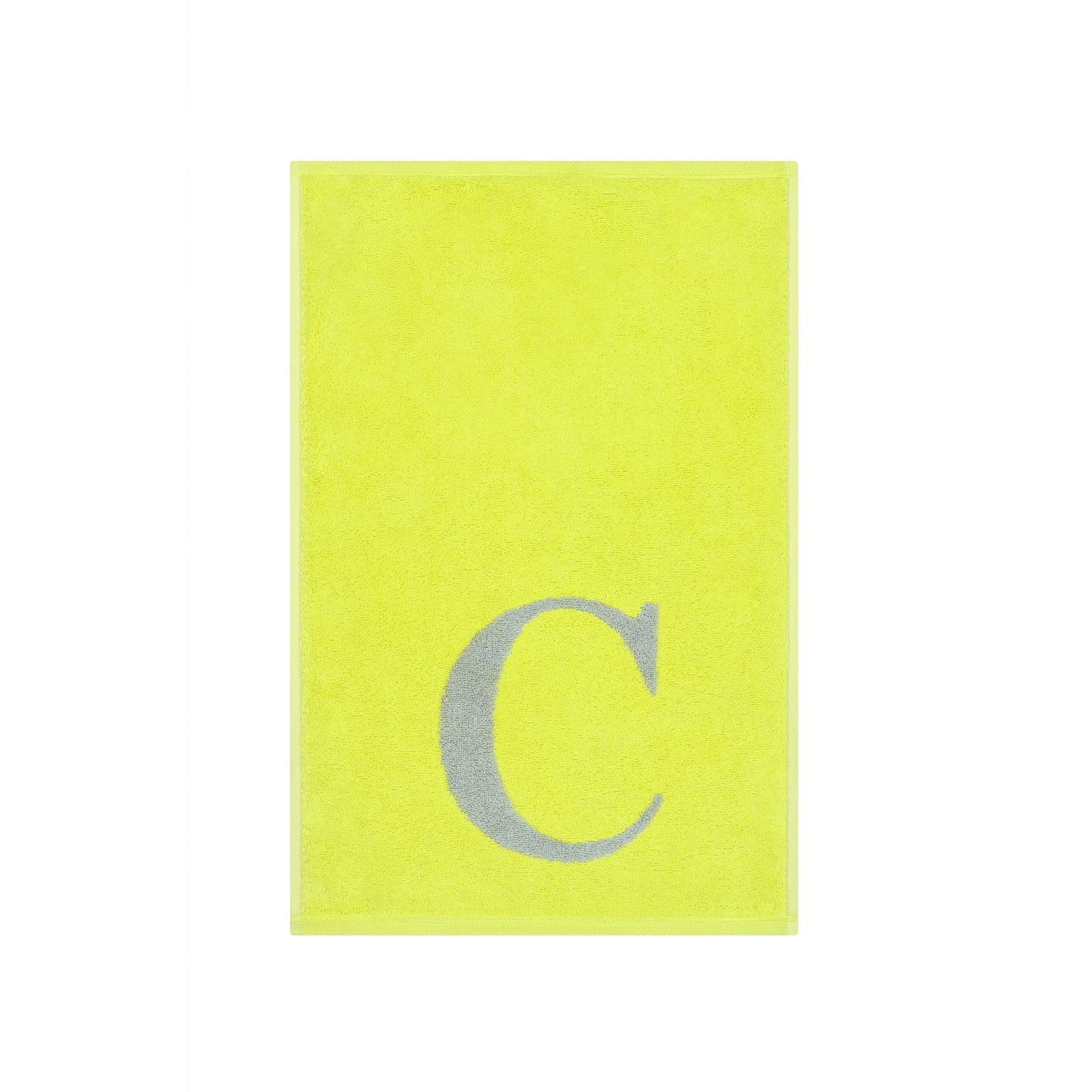 2er Set - Kleines Handtuch mit Buchstabe "C" – Silber / Lime