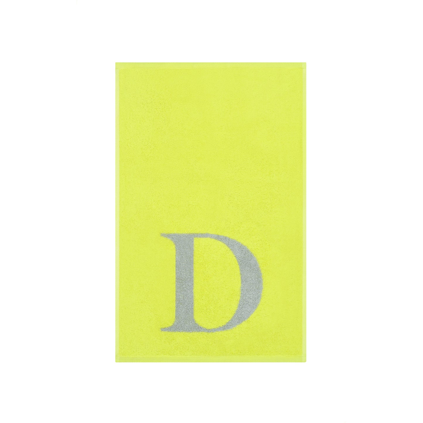 2er Set - Kleines Handtuch mit Buchstabe "D" – Silber / Lime