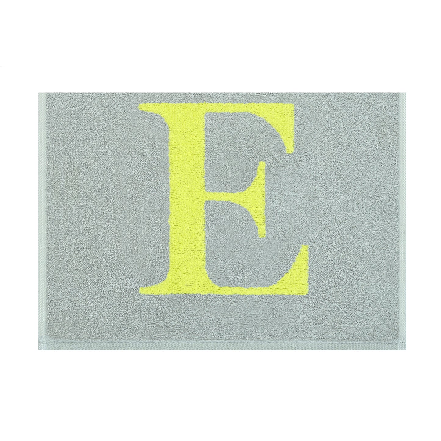 2er Set - Kleines Handtuch mit Buchstabe "E" – Silber / Lime