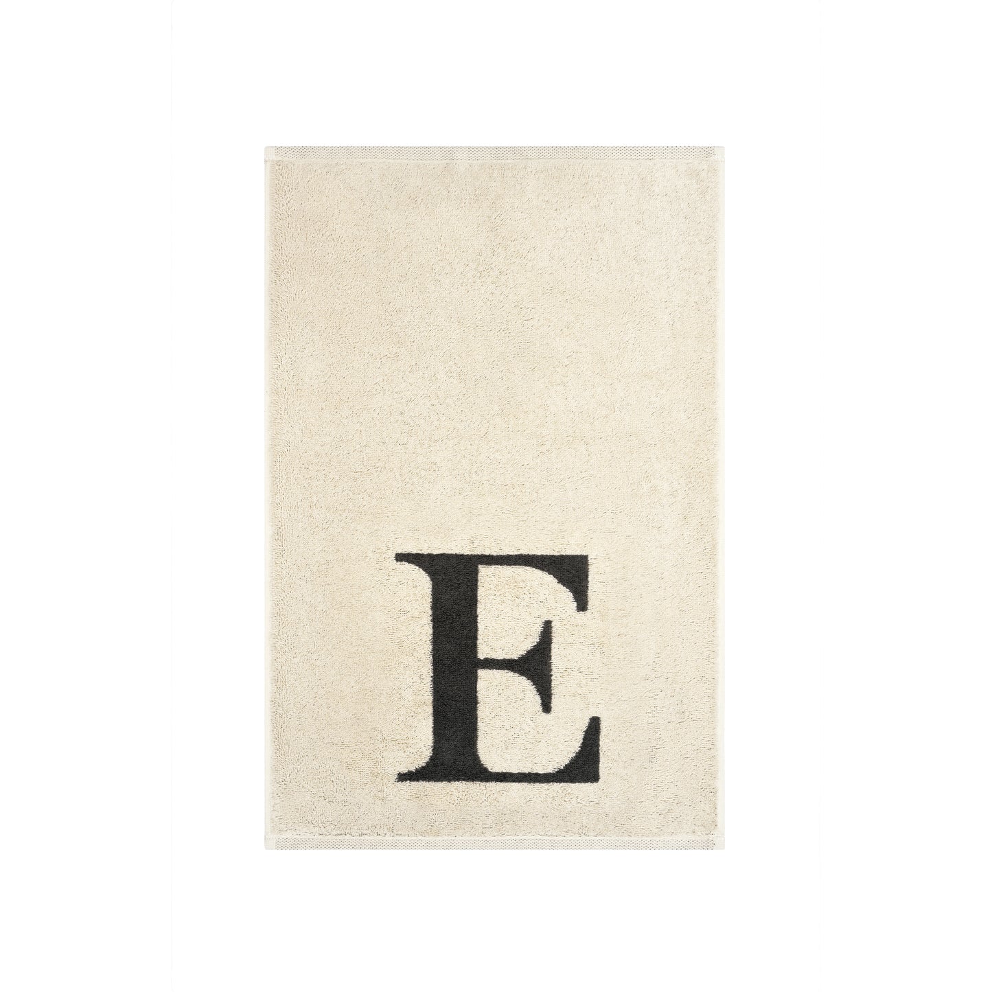 2er Set - Kleines Handtuch mit Buchstabe "E" – Natur / Dunkelgrau