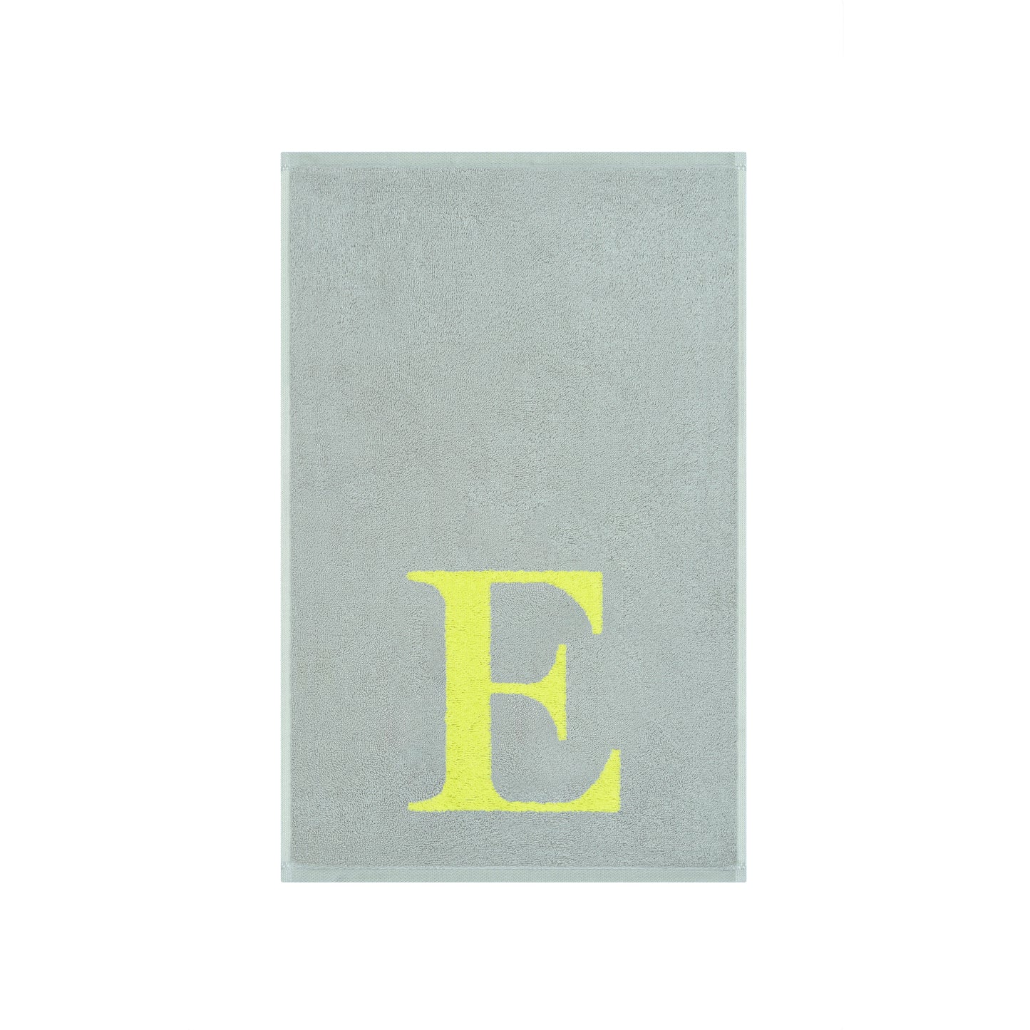 2er Set - Kleines Handtuch mit Buchstabe "E" – Silber / Lime