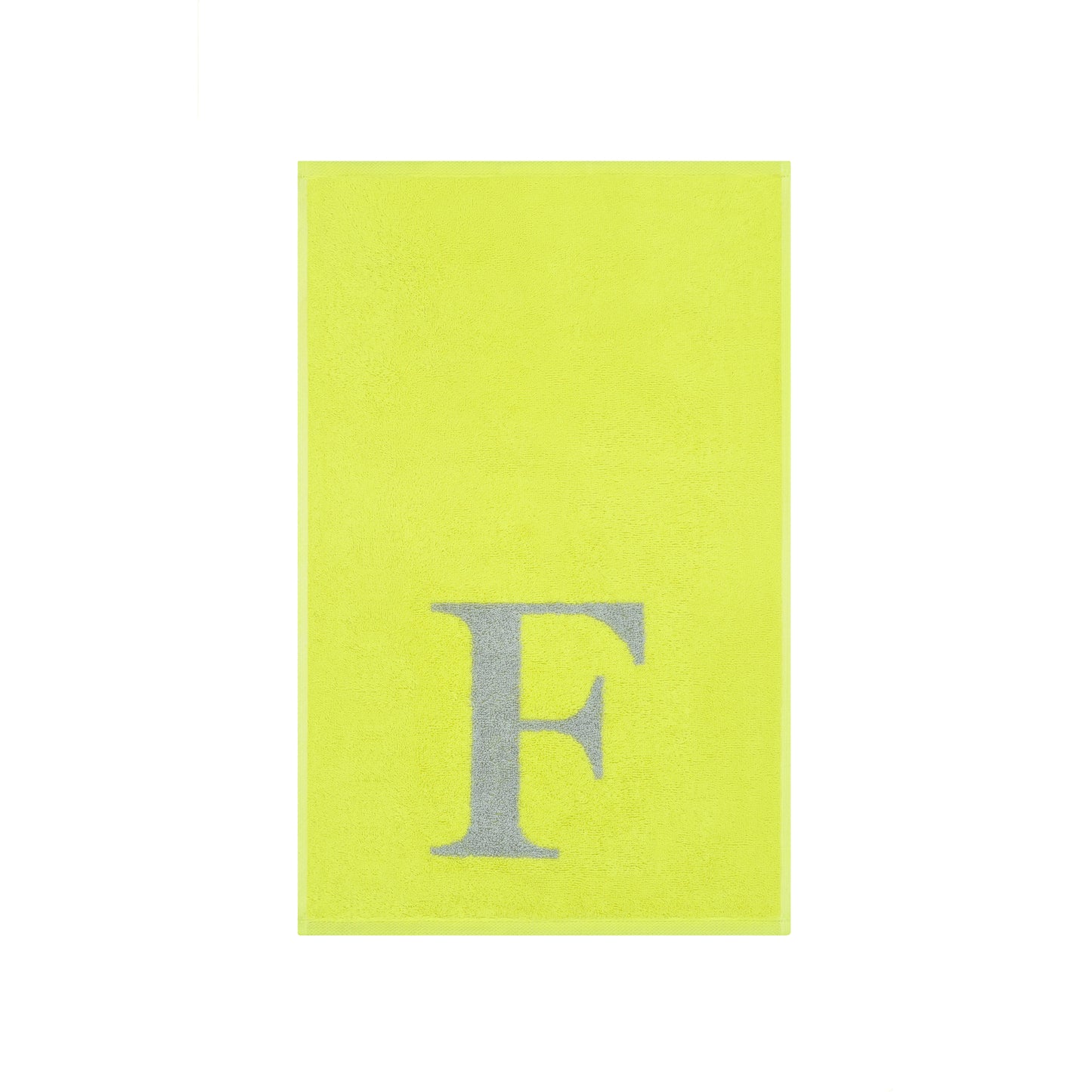 2er Set - Kleines Handtuch mit Buchstabe "F" – Silber / Lime