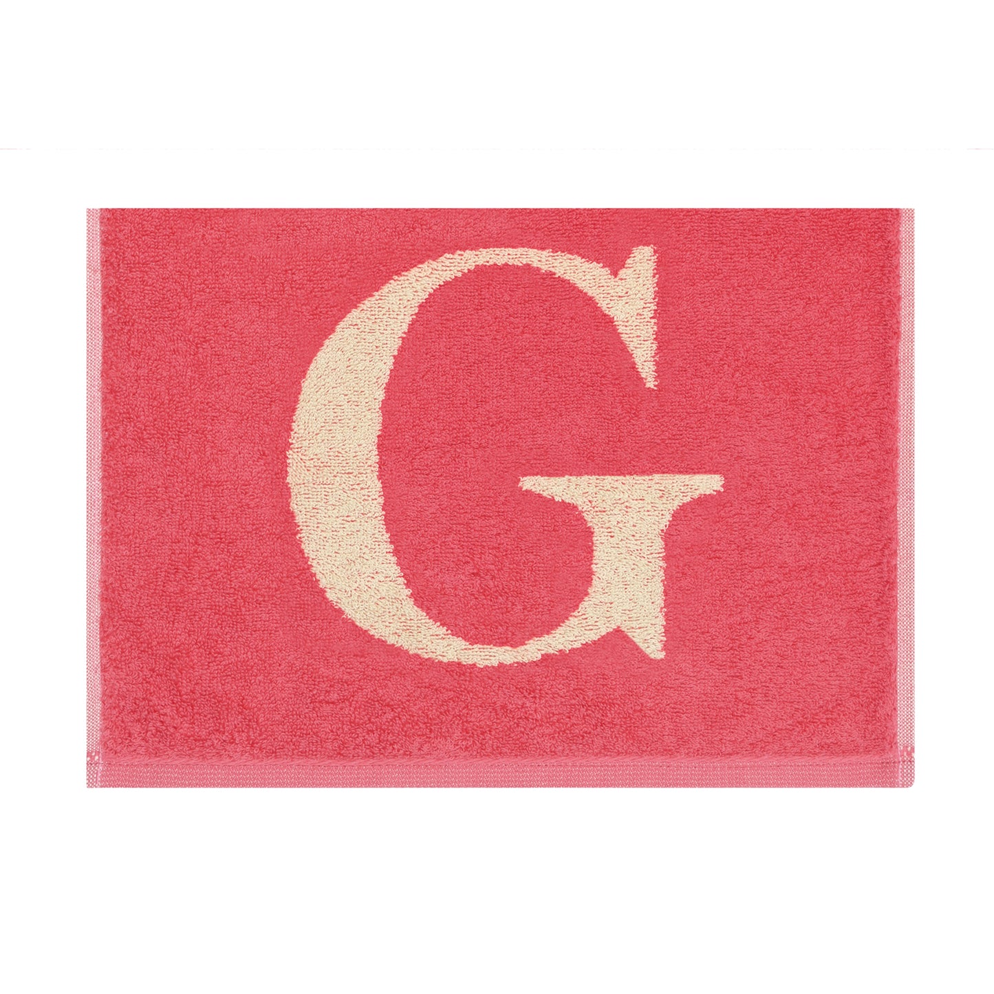 2er Set - Kleines Handtuch mit Buchstabe "G" – Natur / Pink / Orange