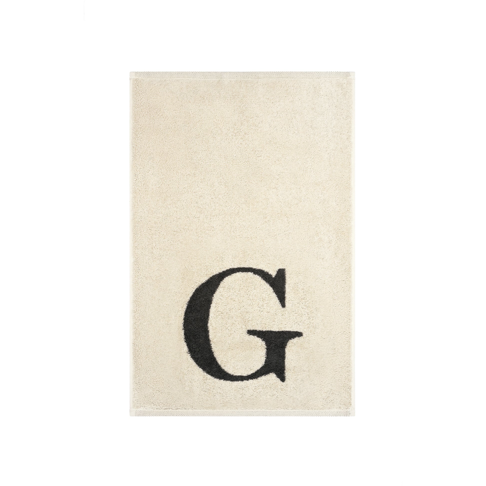 2er Set - Kleines Handtuch mit Buchstabe "G" – Natur / Dunkelgrau