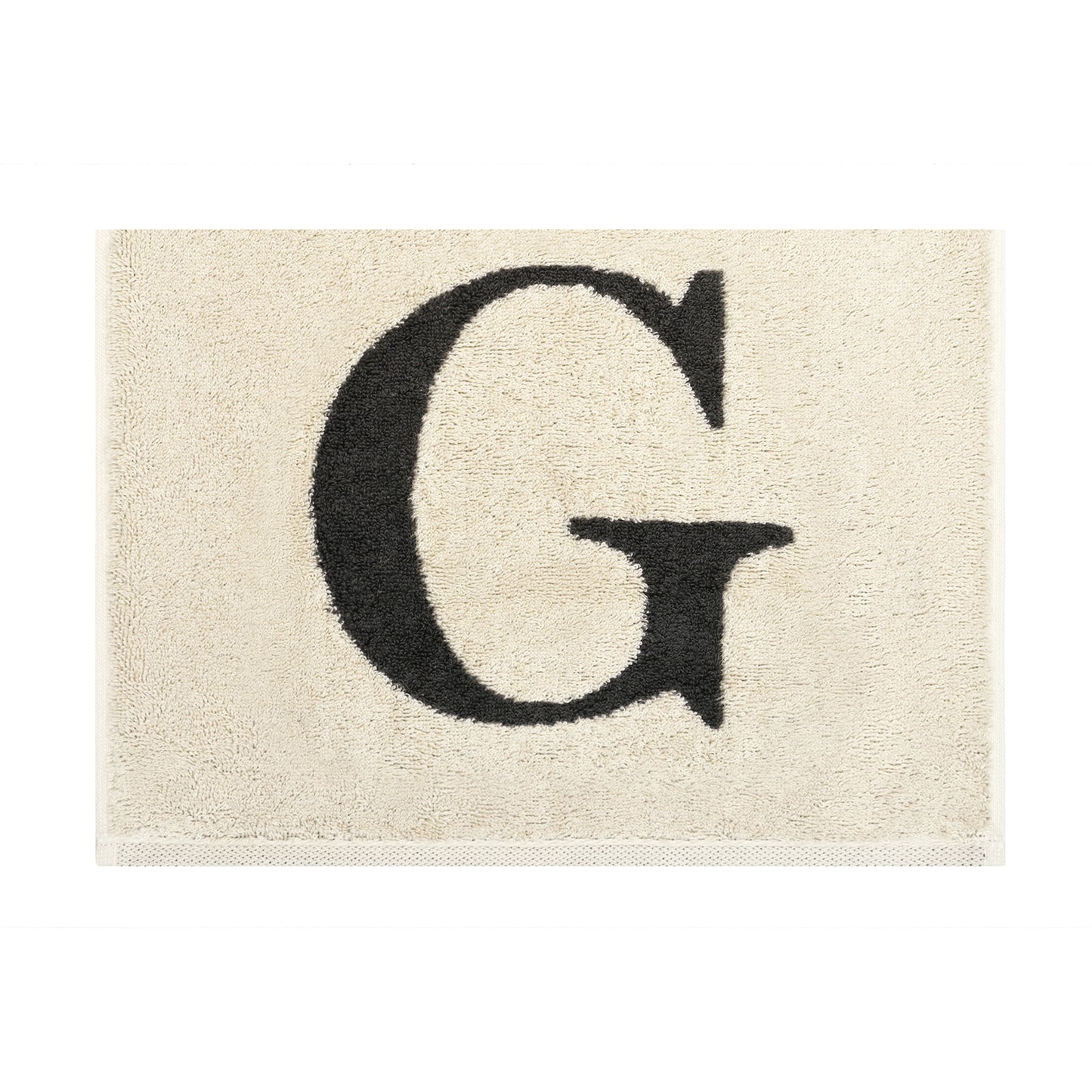 2er Set - Kleines Handtuch mit Buchstabe "G" – Natur / Dunkelgrau