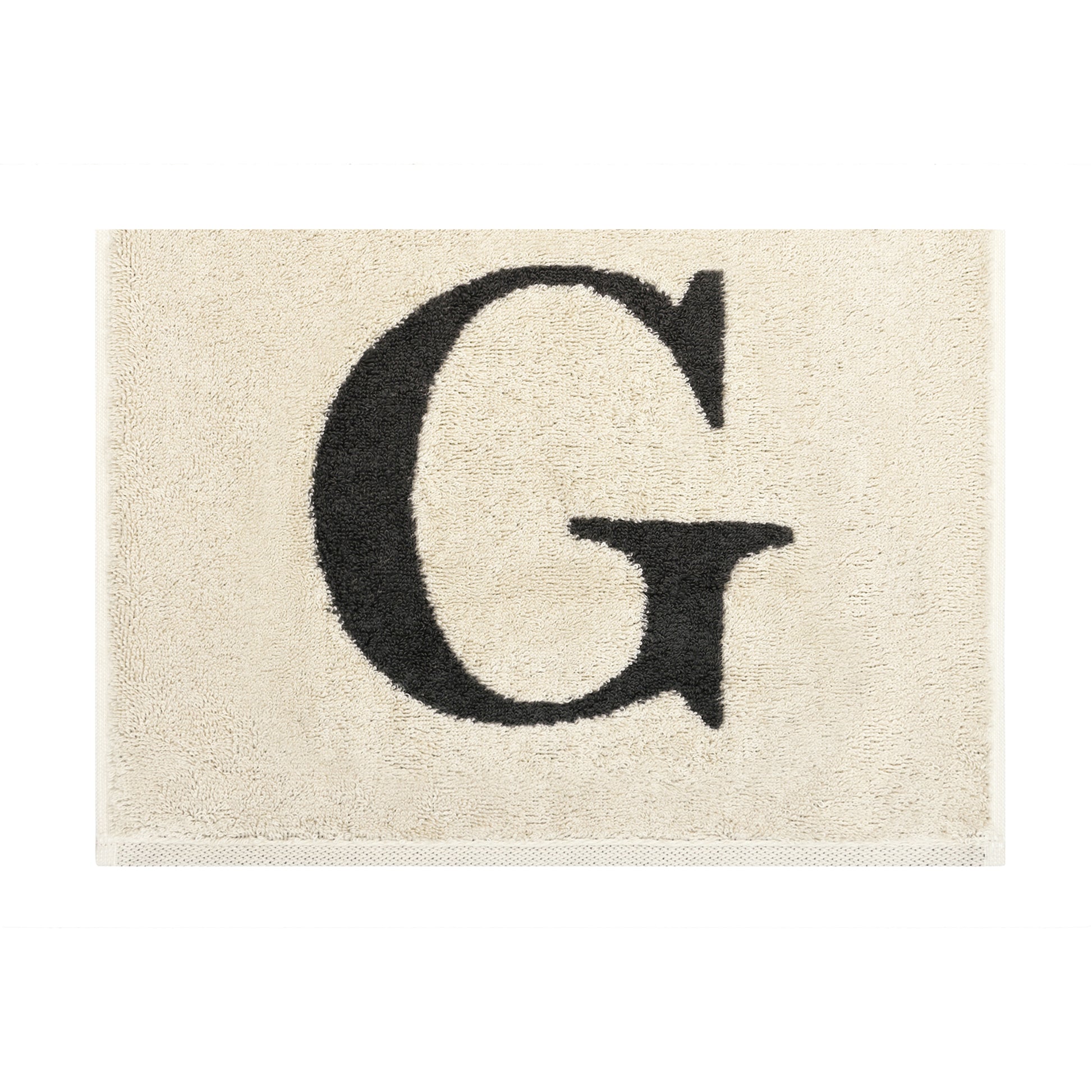 2er Set - Kleines Handtuch mit Buchstabe "G" – Natur / Dunkelgrau