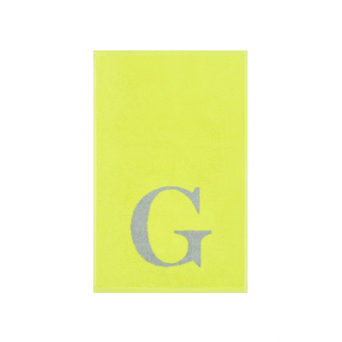 2er Set - Kleines Handtuch mit Buchstabe "G" – Silber / Lime