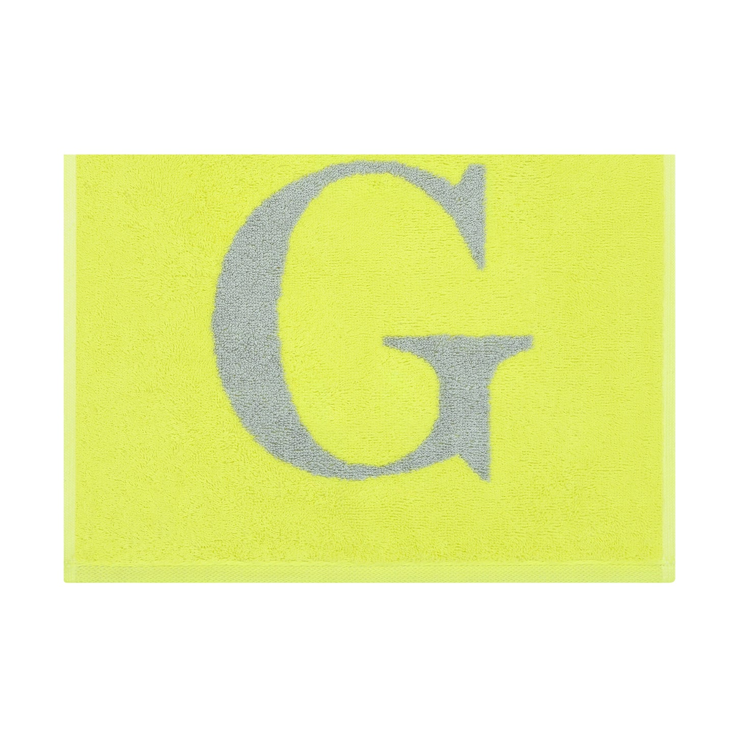 2er Set - Kleines Handtuch mit Buchstabe "G" – Silber / Lime