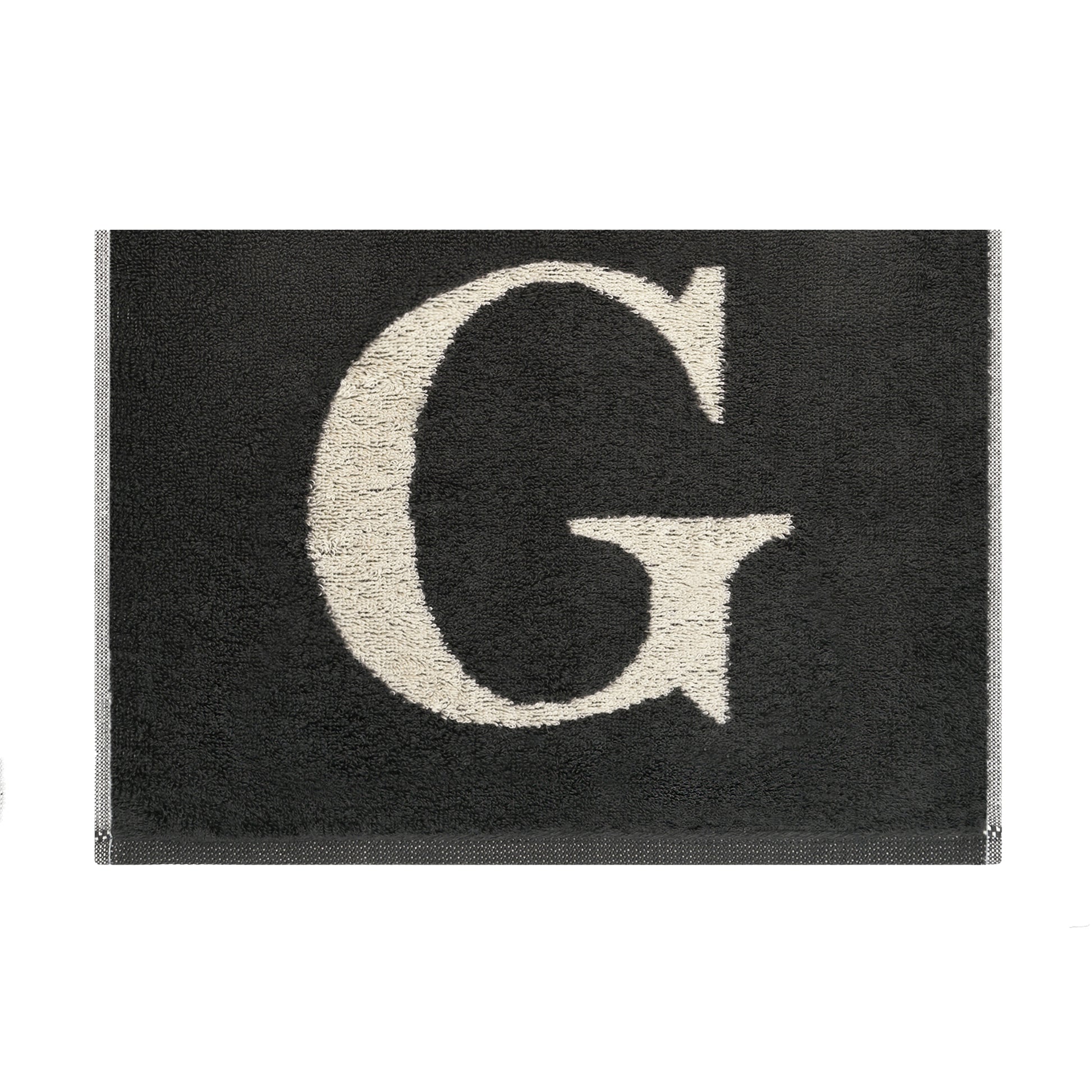 2er Set - Kleines Handtuch mit Buchstabe "G" – Natur / Dunkelgrau