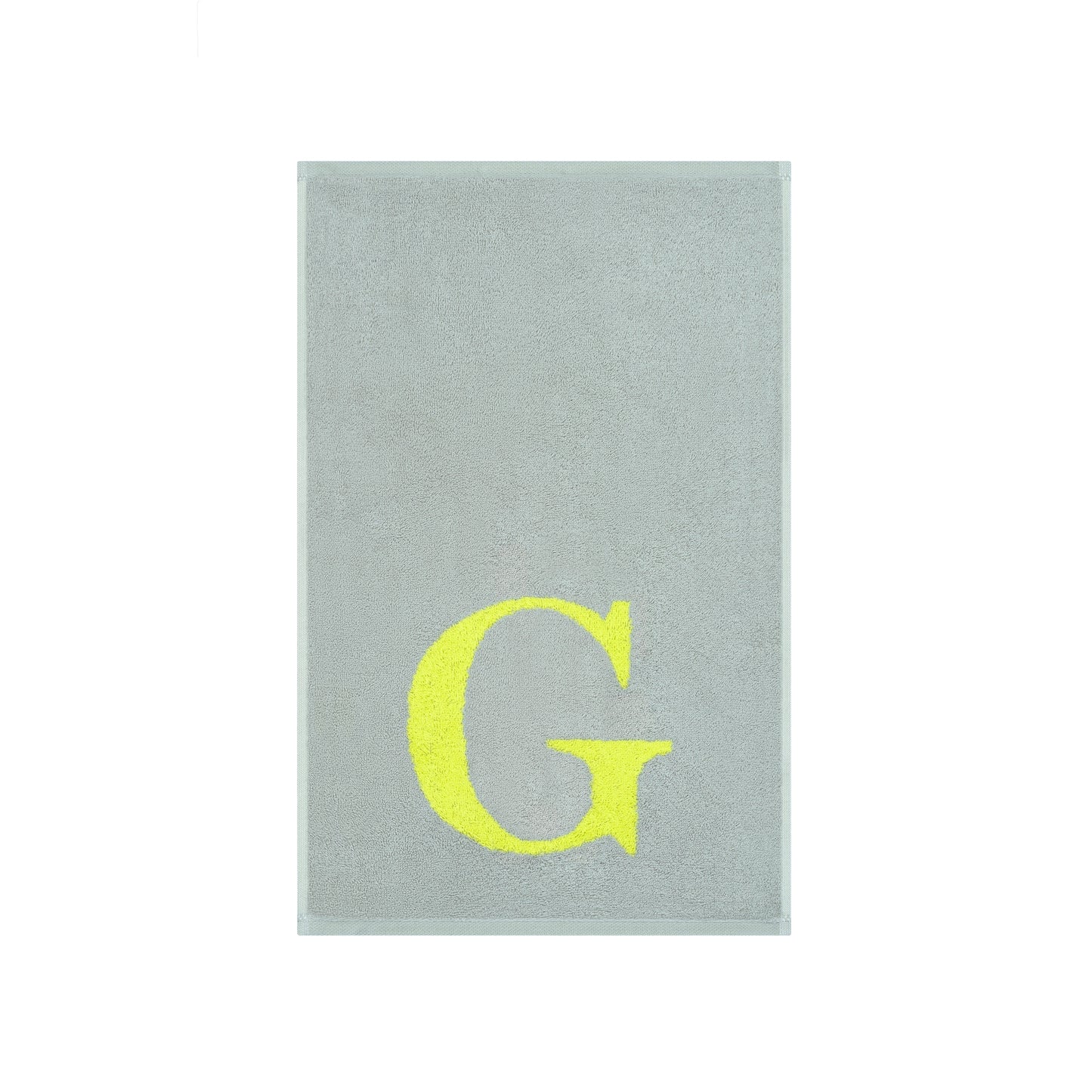 2er Set - Kleines Handtuch mit Buchstabe "G" – Silber / Lime