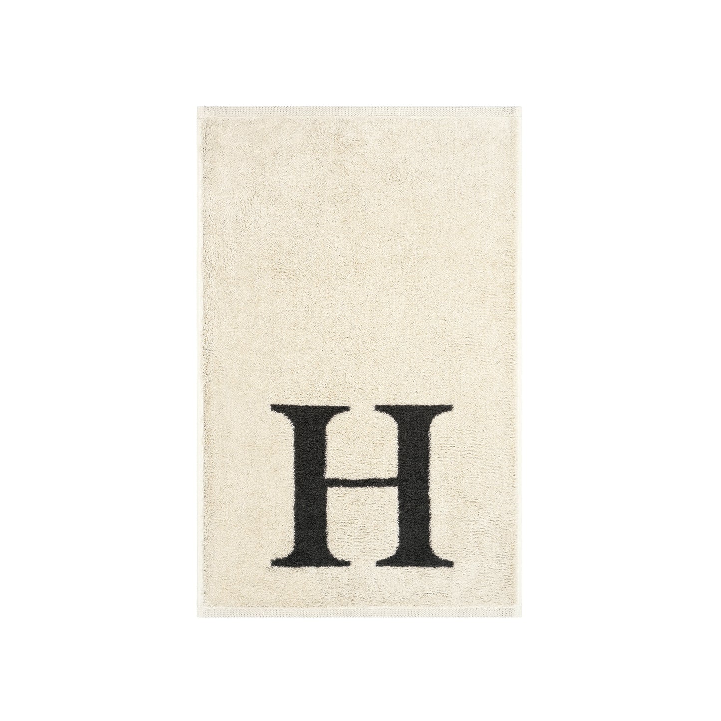 2er Set - Kleines Handtuch mit Buchstabe "H" – Natur / Dunkelgrau