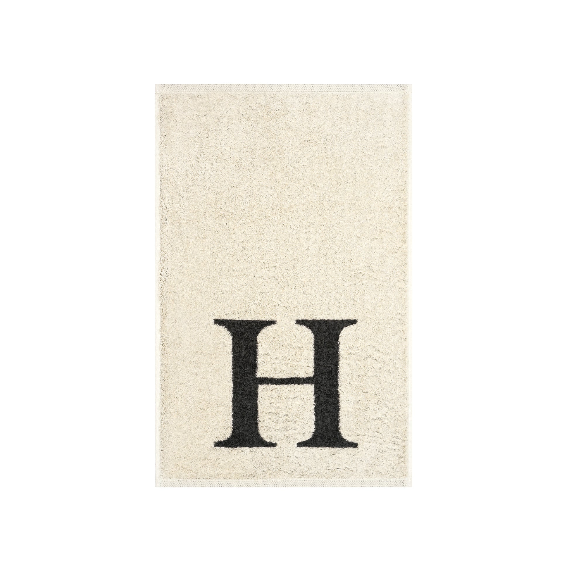 2er Set - Kleines Handtuch mit Buchstabe "H" – Natur / Dunkelgrau