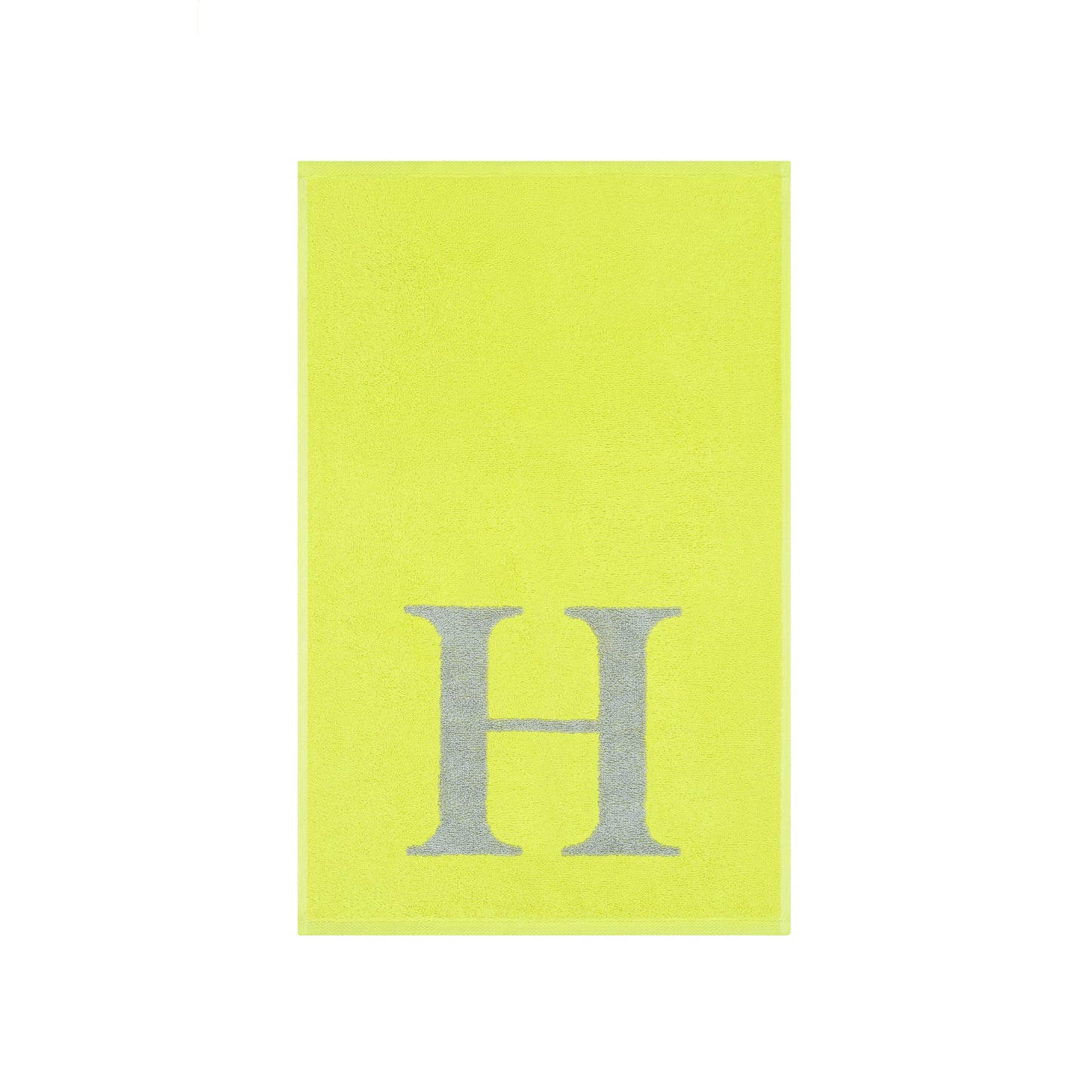 2er Set - Kleines Handtuch mit Buchstabe "H" – Silber / Lime