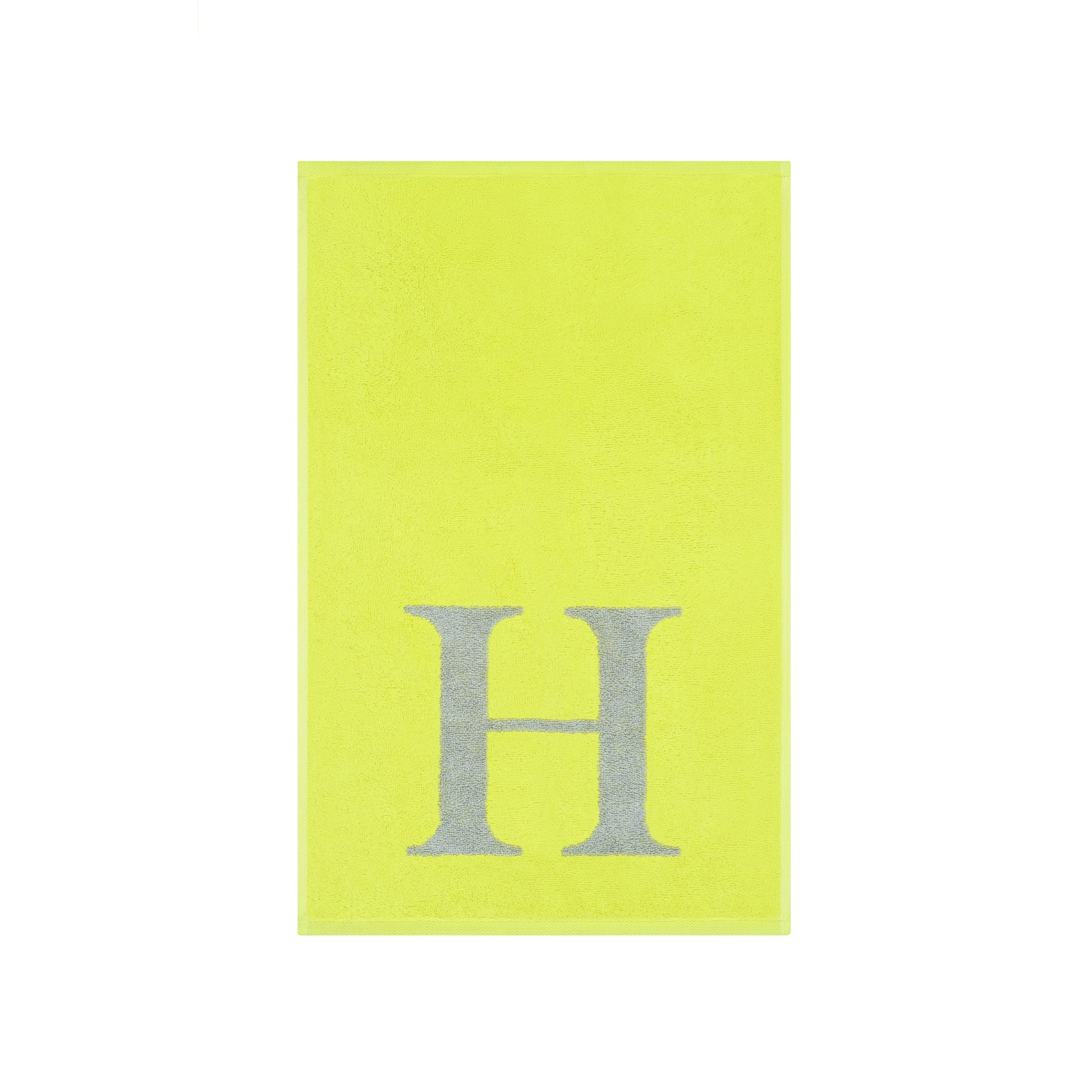 2er Set - Kleines Handtuch mit Buchstabe "H" – Silber / Lime