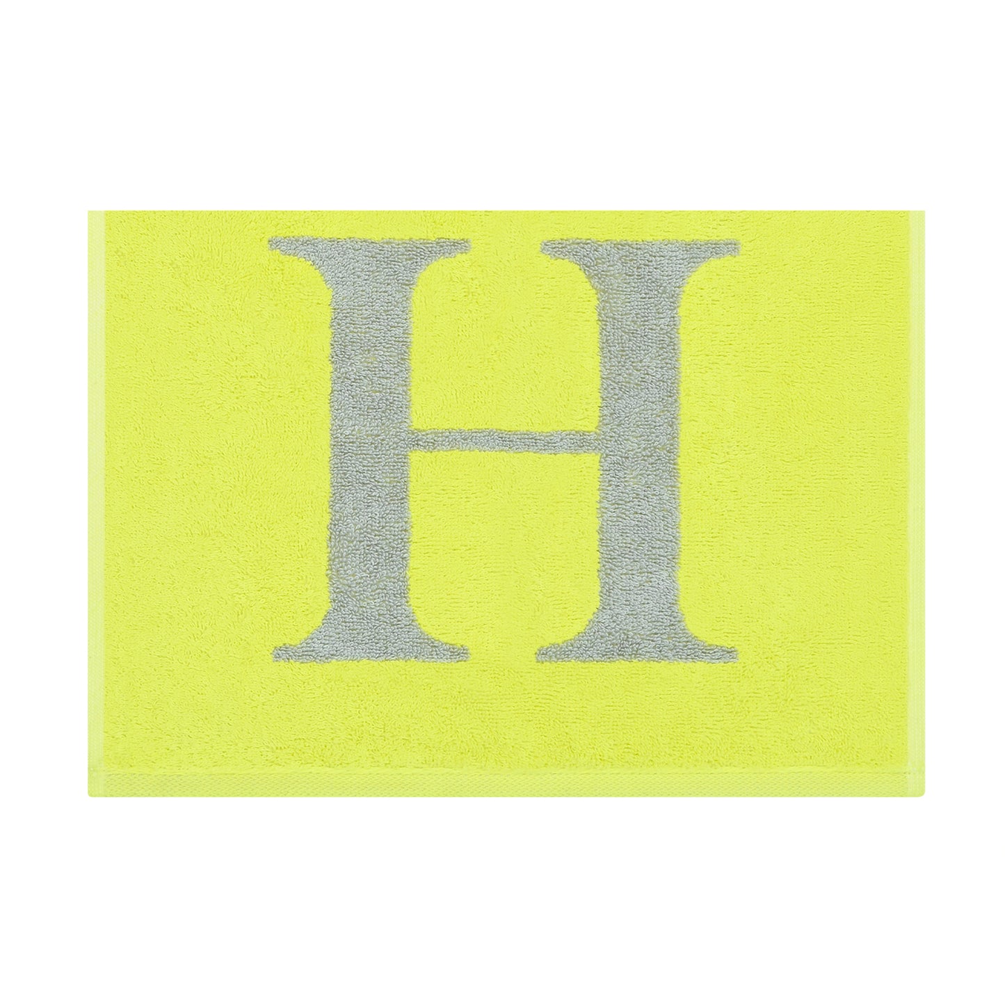 2er Set - Kleines Handtuch mit Buchstabe "H" – Silber / Lime