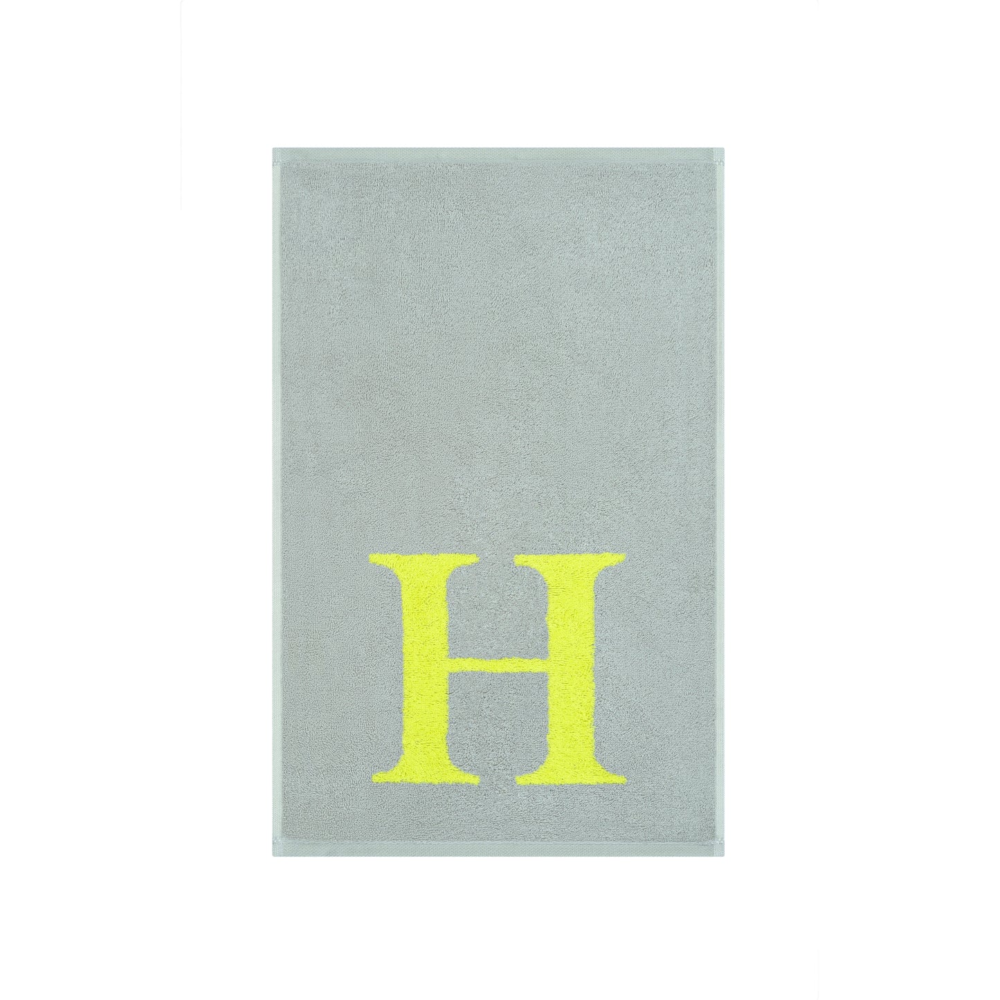 2er Set - Kleines Handtuch mit Buchstabe "H" – Silber / Lime