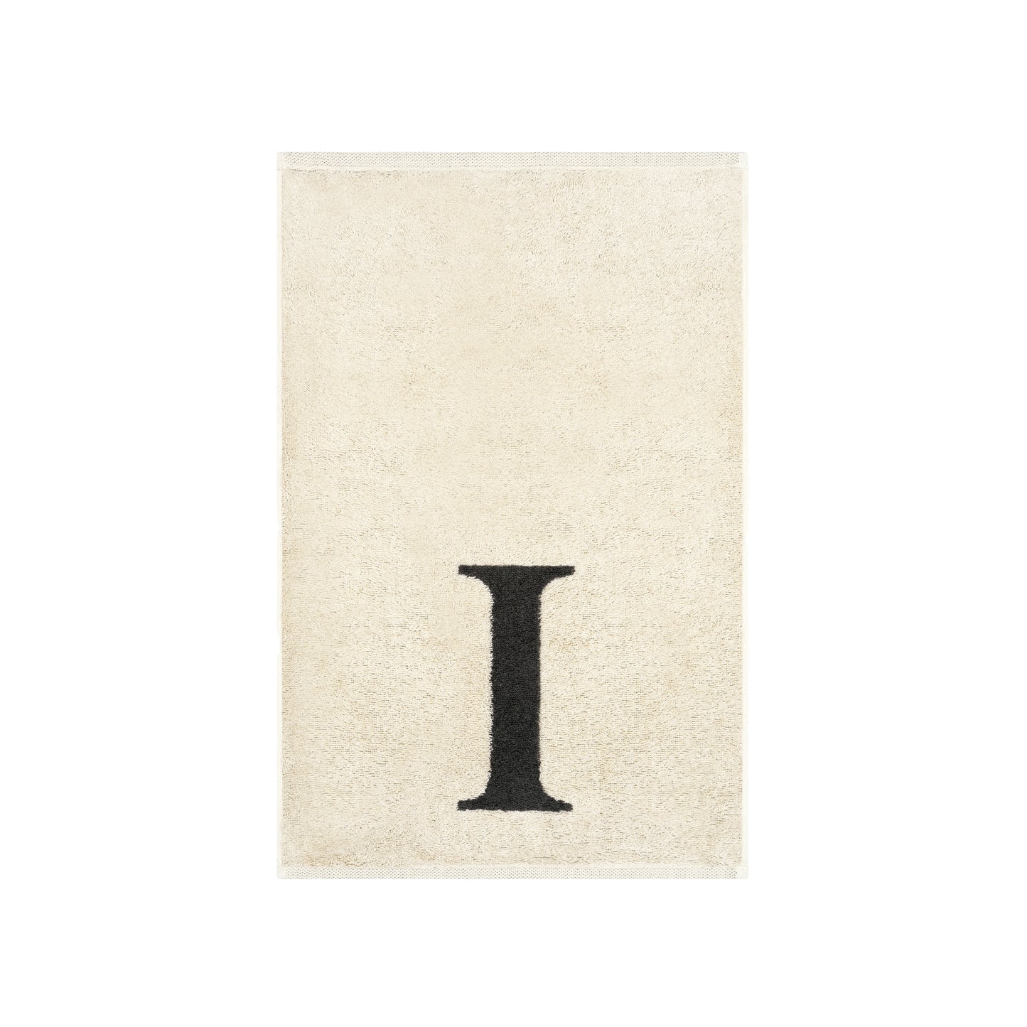 2er Set - Kleines Handtuch mit Buchstabe "I" – Natur / Dunkelgrau