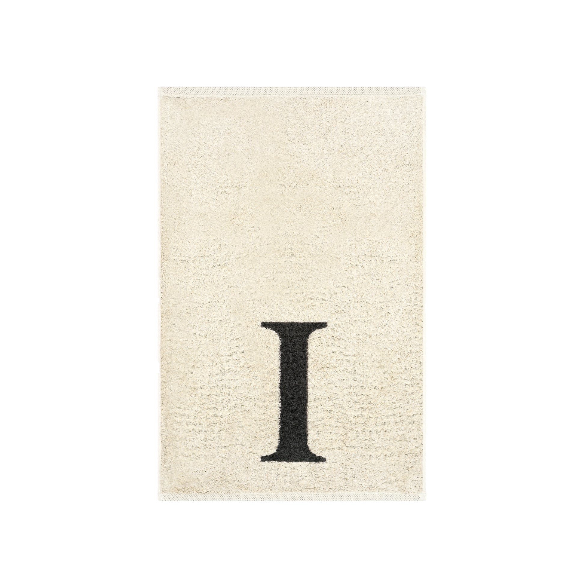 2er Set - Kleines Handtuch mit Buchstabe "I" – Natur / Dunkelgrau