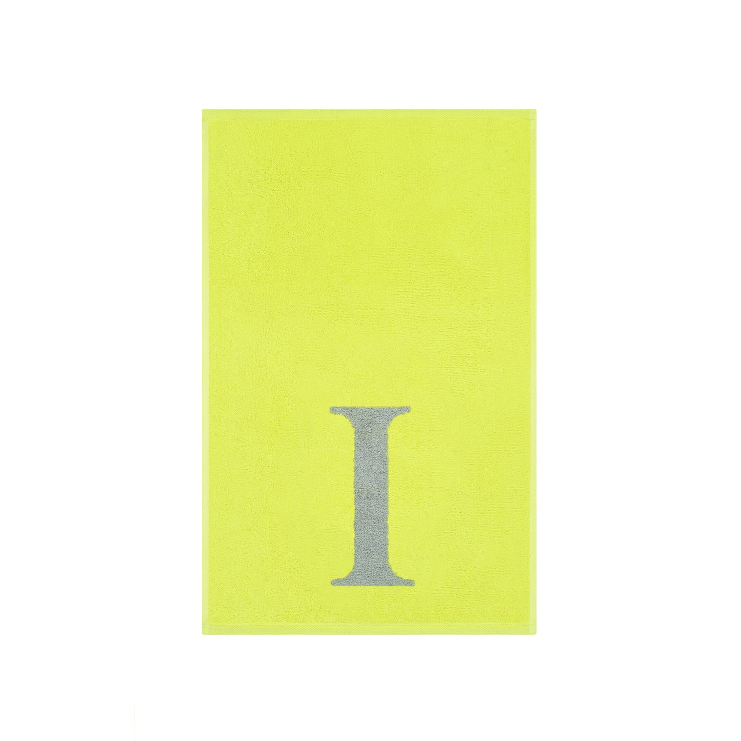 2er Set - Kleines Handtuch mit Buchstabe "I" – Silber / Lime