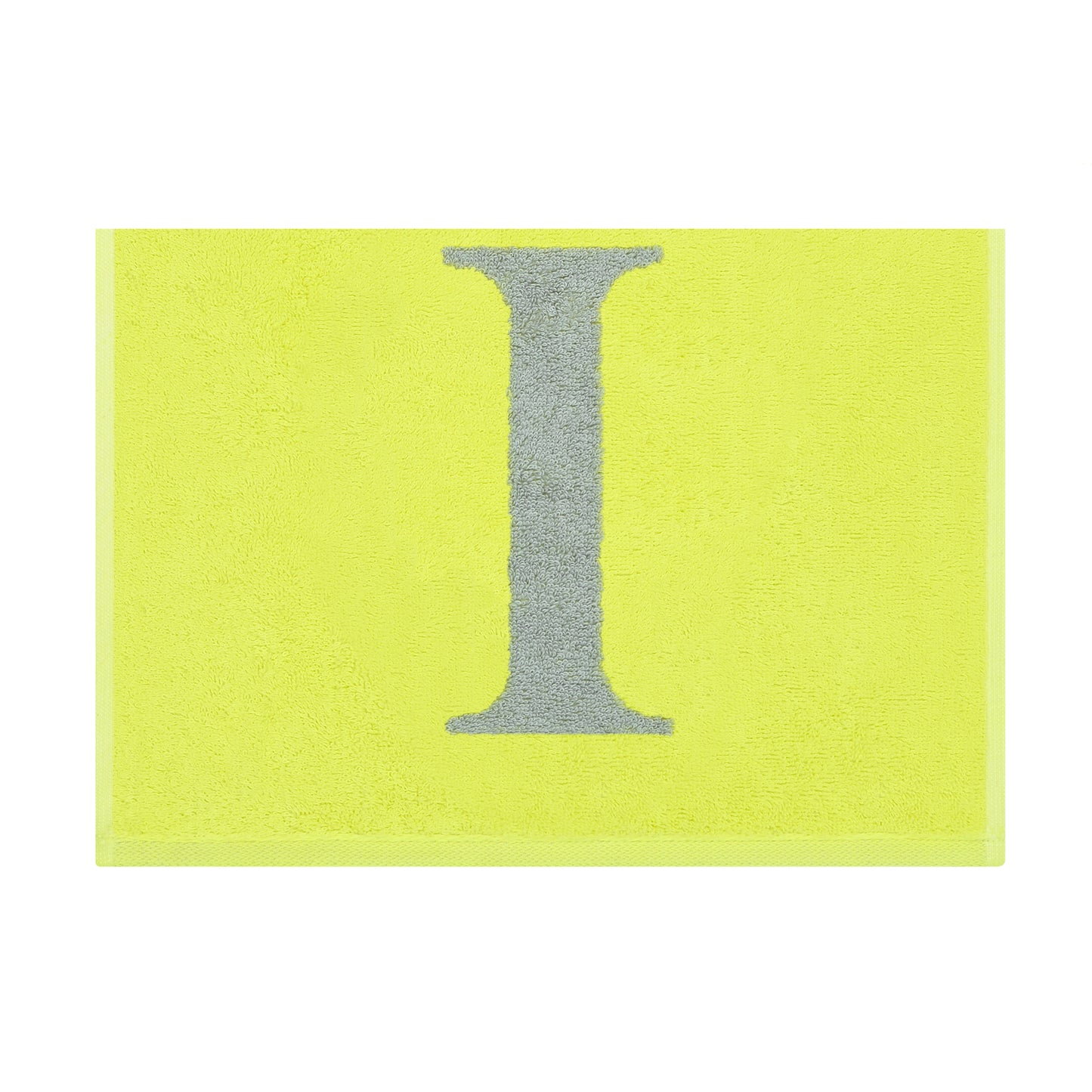 2er Set - Kleines Handtuch mit Buchstabe "I" – Silber / Lime