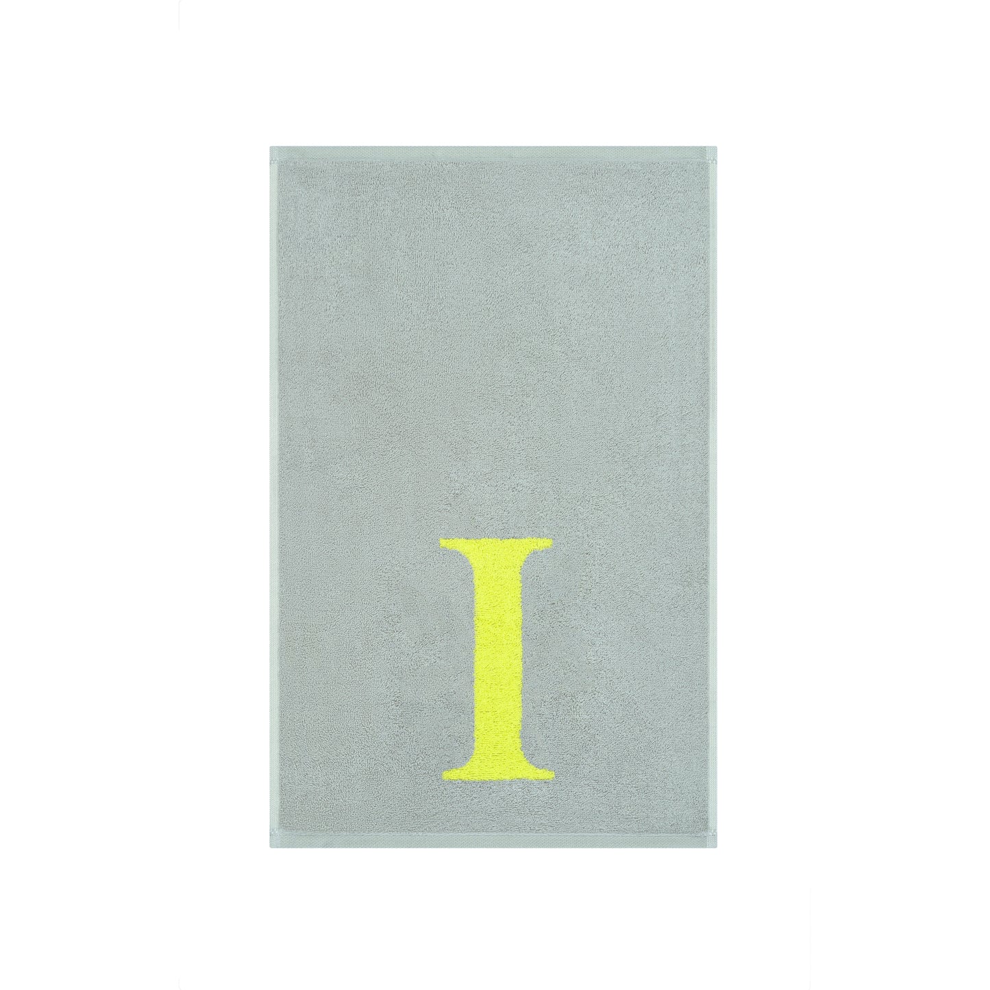 2er Set - Kleines Handtuch mit Buchstabe "I" – Silber / Lime