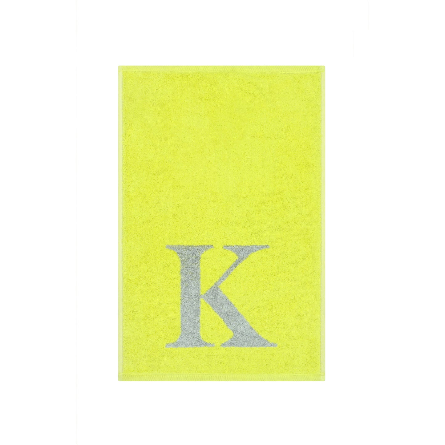 2er Set - Kleines Handtuch mit Buchstabe "K" – Silber / Lime