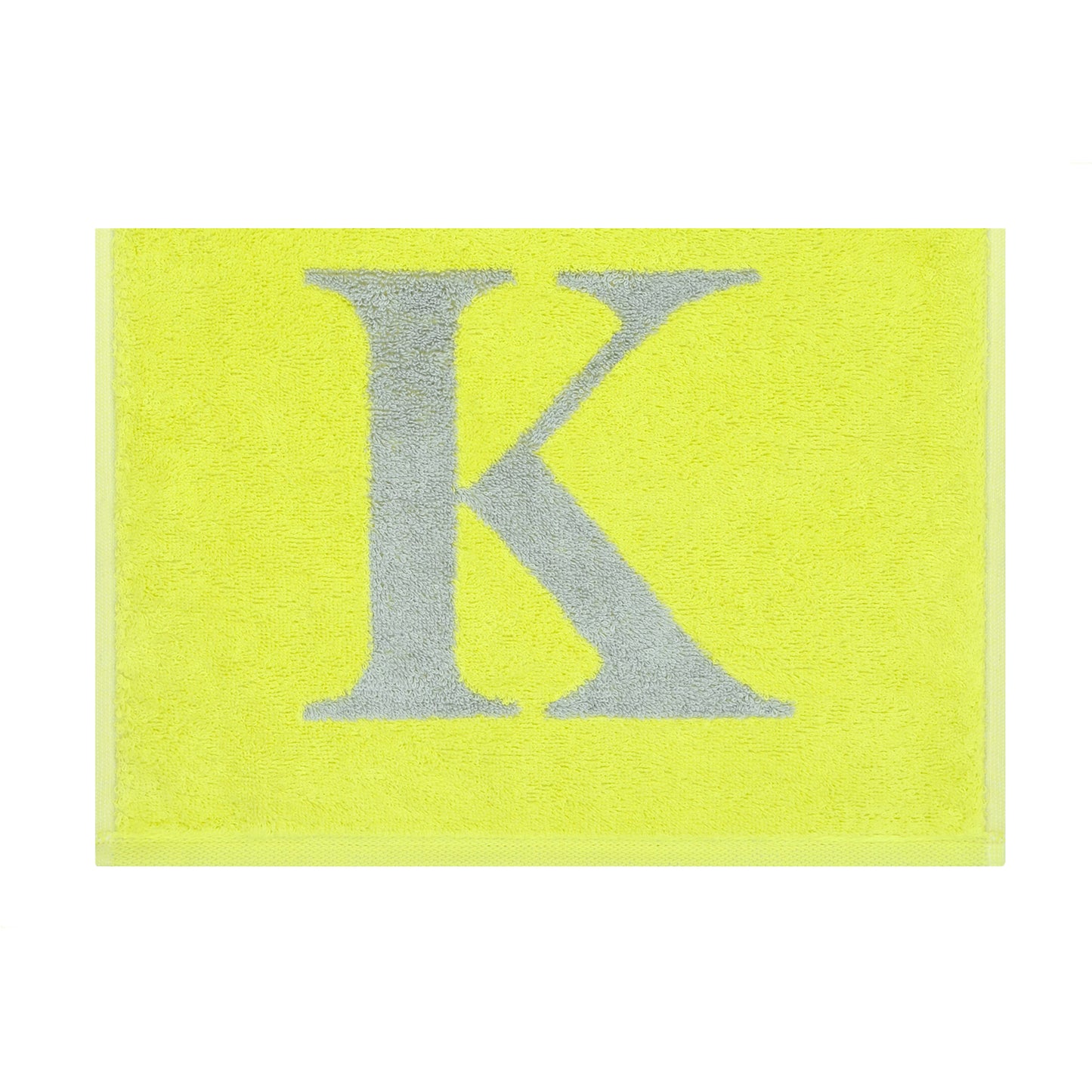 2er Set - Kleines Handtuch mit Buchstabe "K" – Silber / Lime