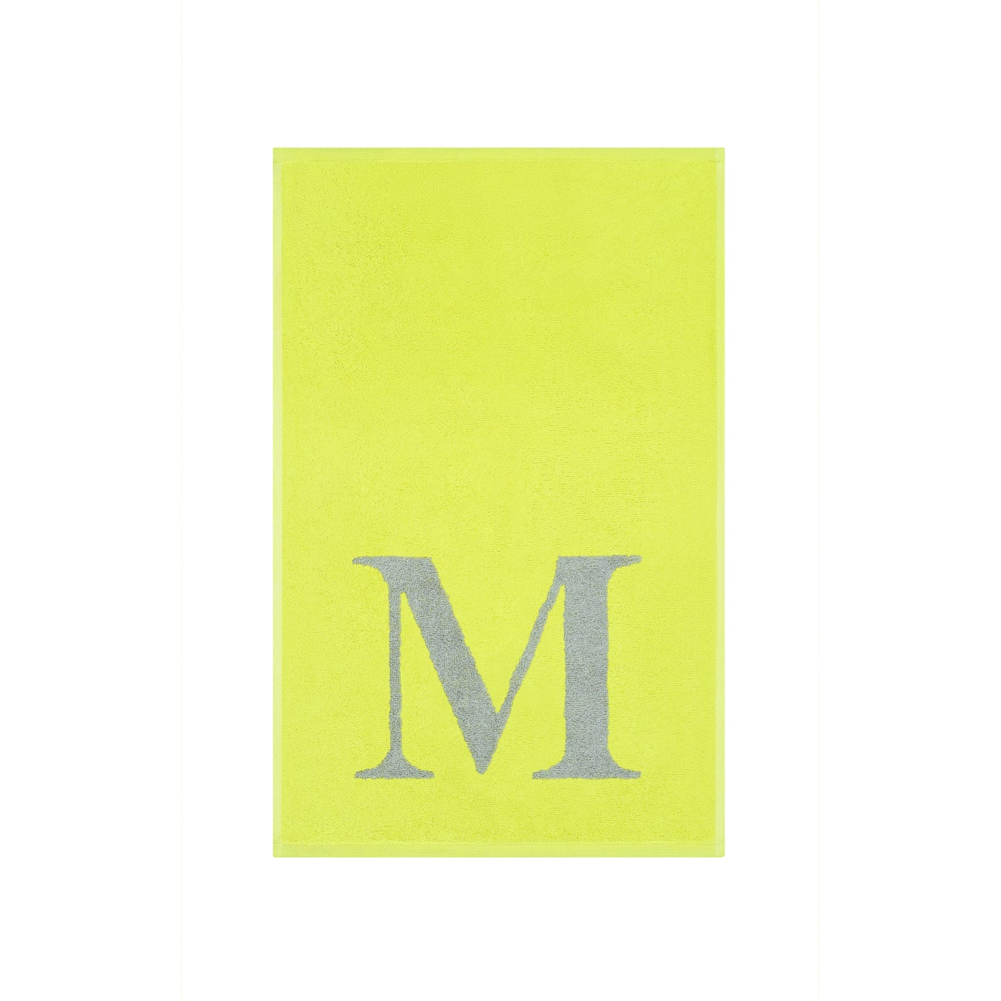 2er Set - Kleines Handtuch mit Buchstabe "M" – Silber / Lime