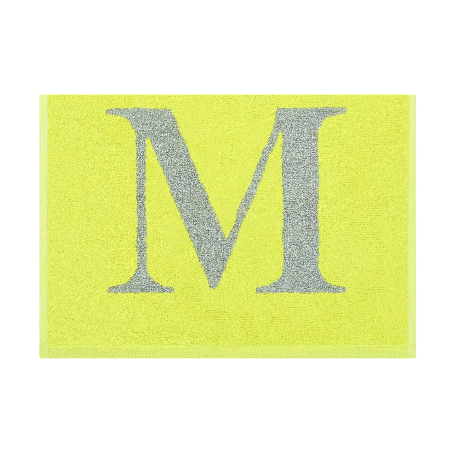 2er Set - Kleines Handtuch mit Buchstabe "M" – Silber / Lime