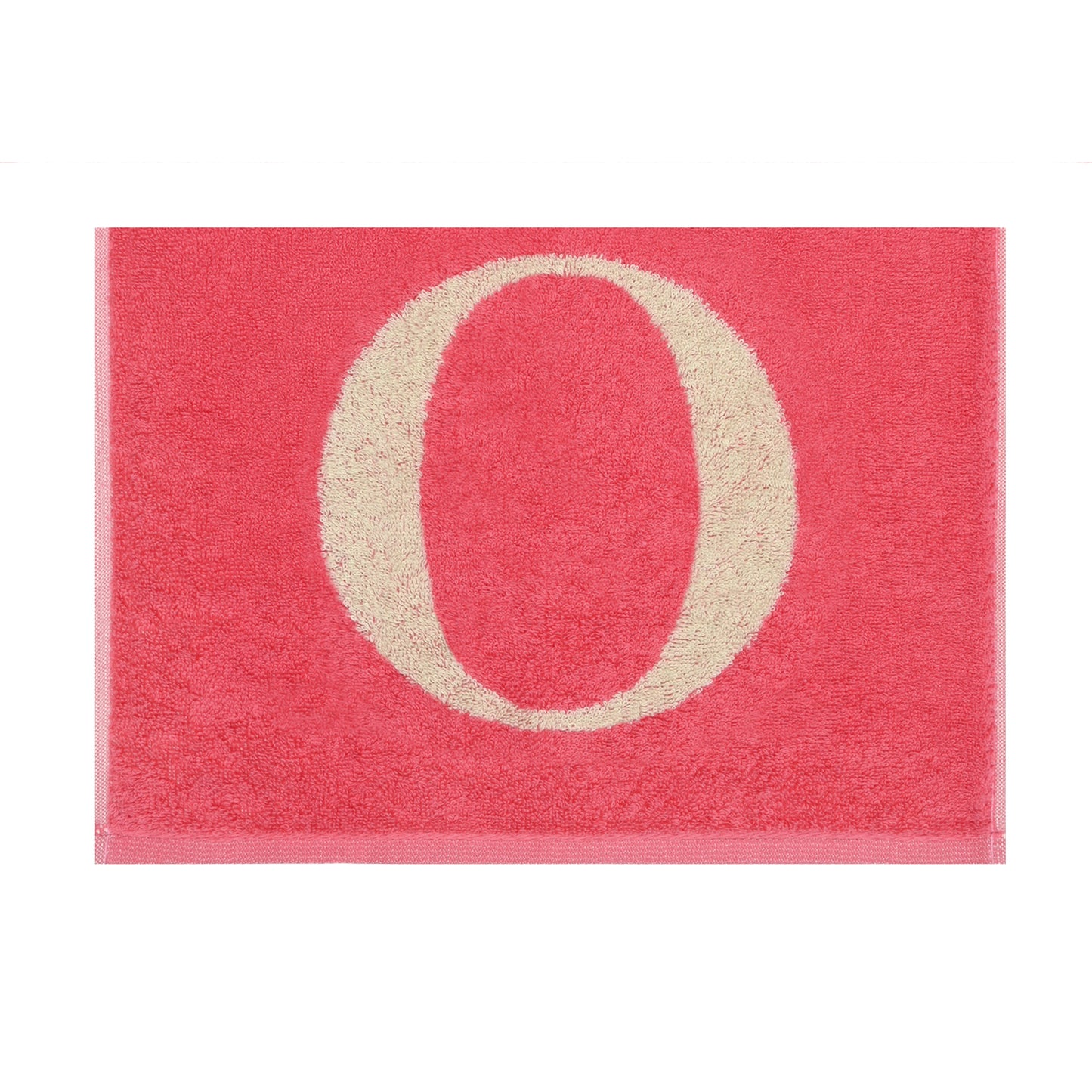 2er Set - Kleines Handtuch mit Buchstabe "O" – Natur / Pink / Orange