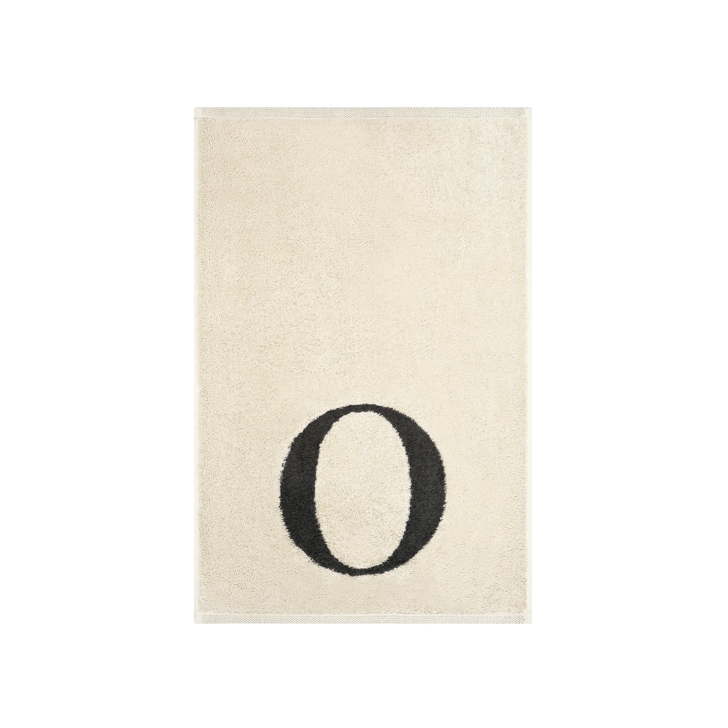 2er Set - Kleines Handtuch mit Buchstabe "O" – Natur / Dunkelgrau