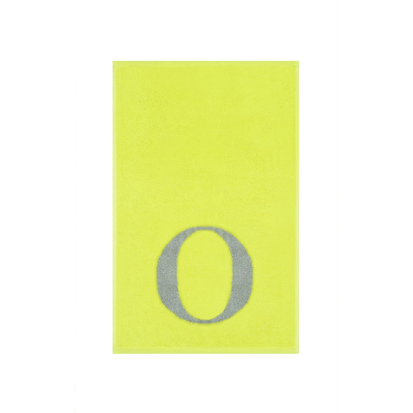 2er Set - Kleines Handtuch mit Buchstabe "O" – Silber / Lime