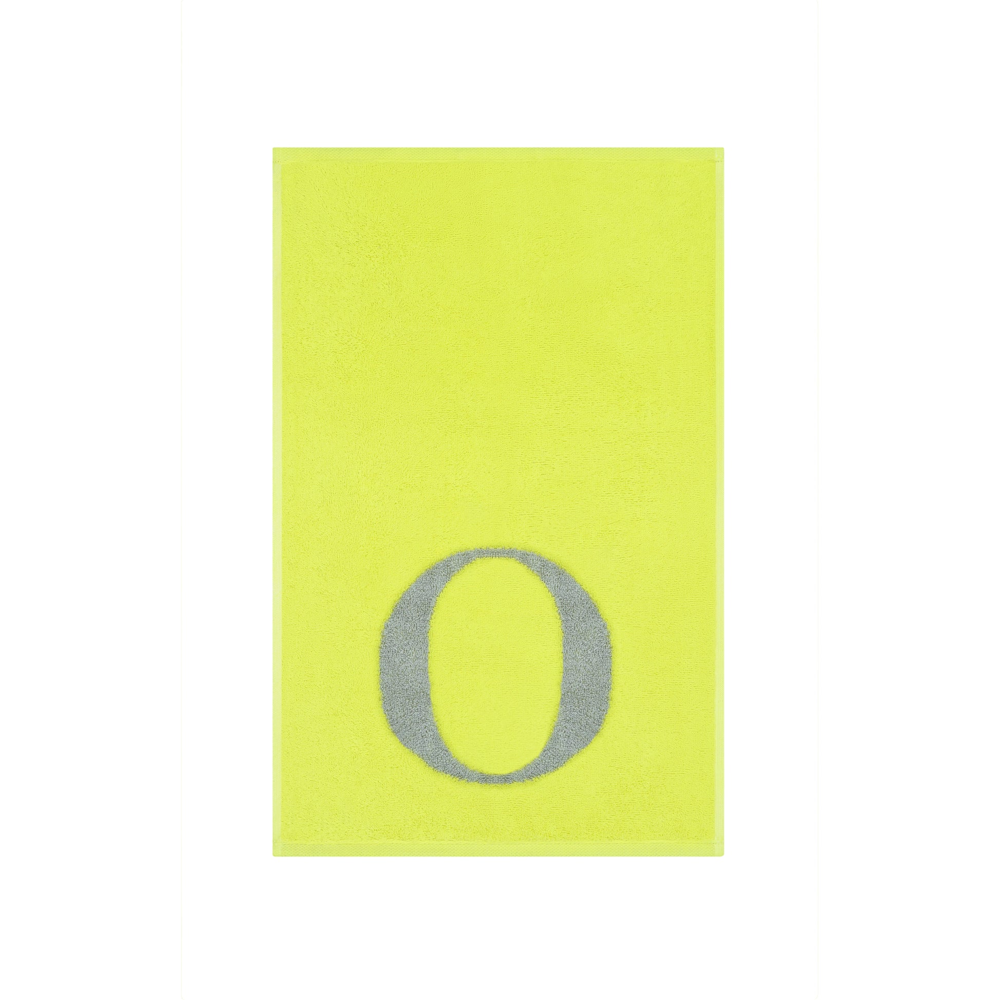 2er Set - Kleines Handtuch mit Buchstabe "O" – Silber / Lime