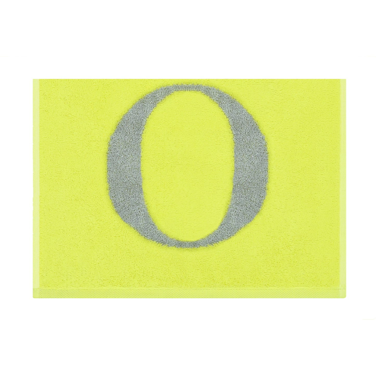 2er Set - Kleines Handtuch mit Buchstabe "O" – Silber / Lime