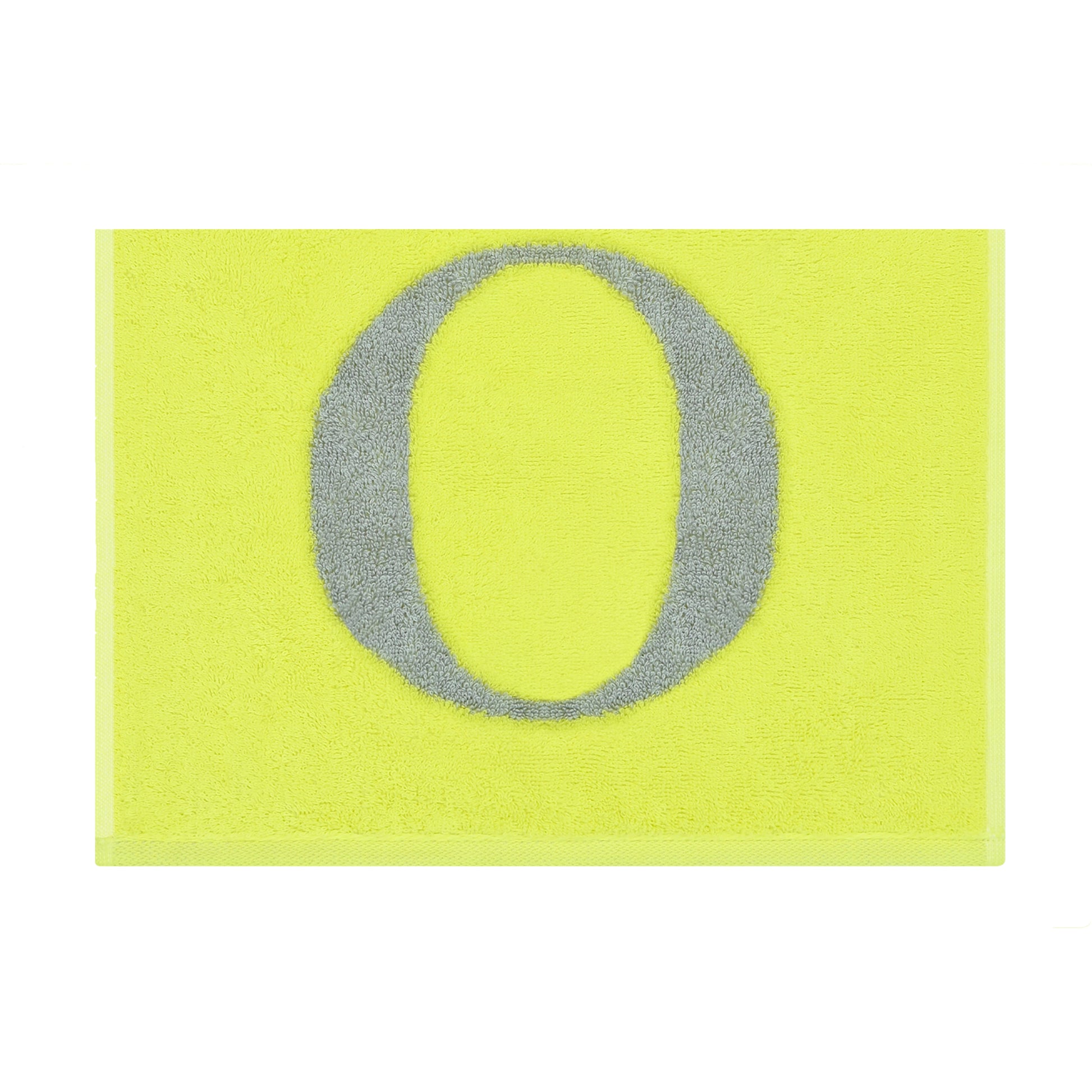 2er Set - Kleines Handtuch mit Buchstabe "O" – Silber / Lime