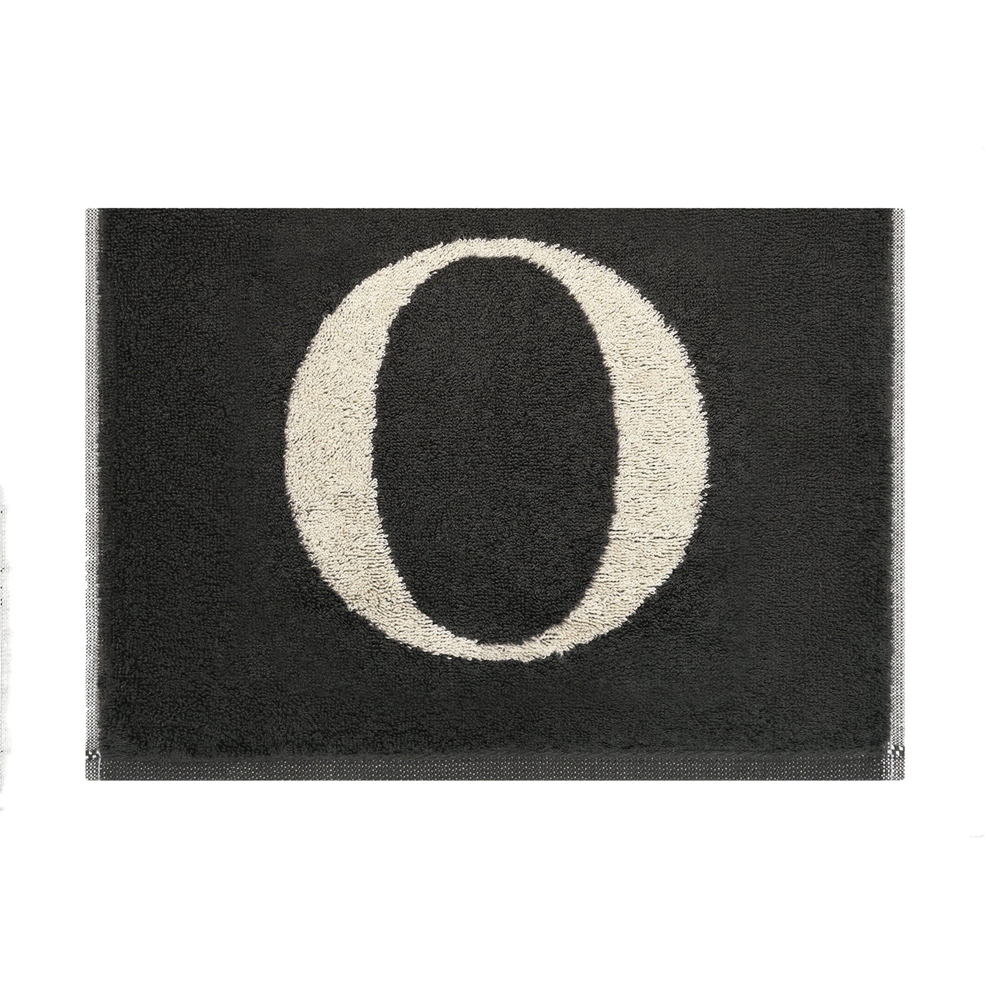 2er Set - Kleines Handtuch mit Buchstabe "O" – Natur / Dunkelgrau