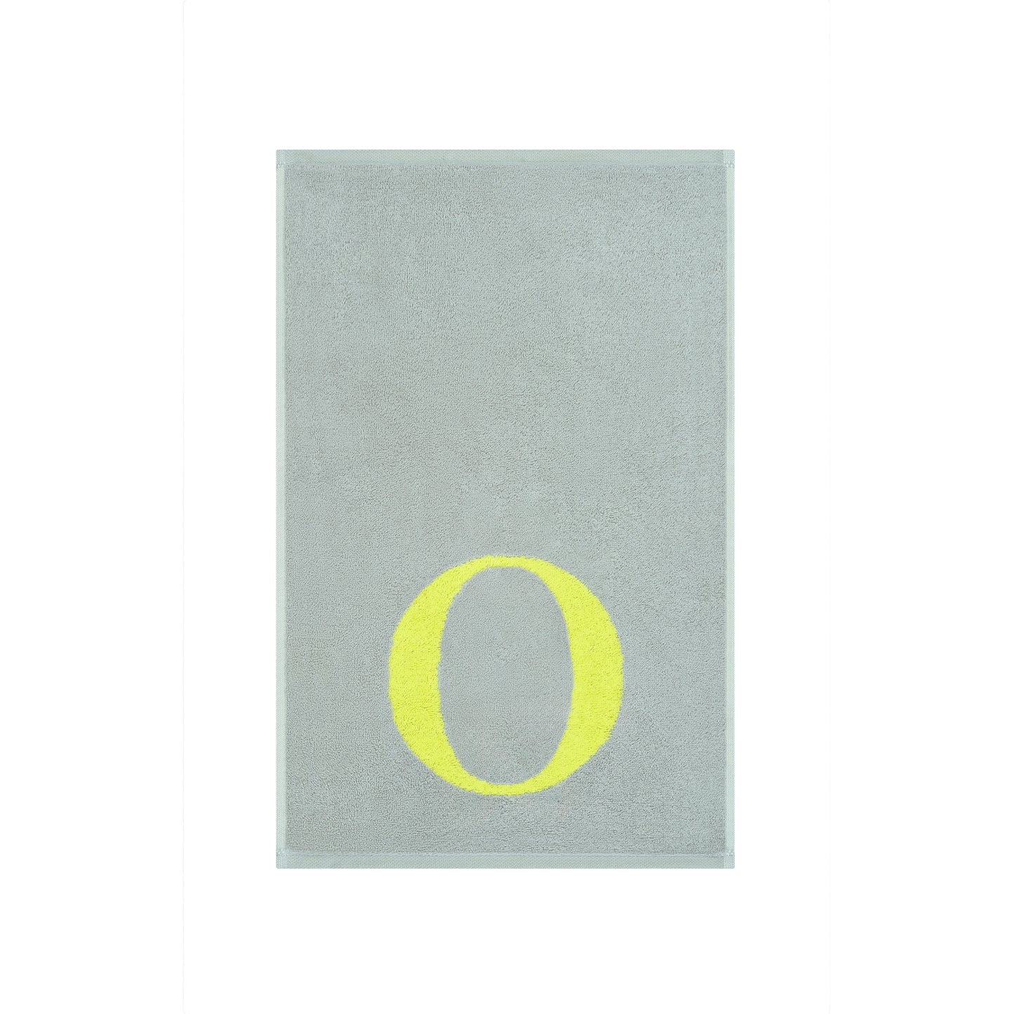 2er Set - Kleines Handtuch mit Buchstabe "O" – Silber / Lime