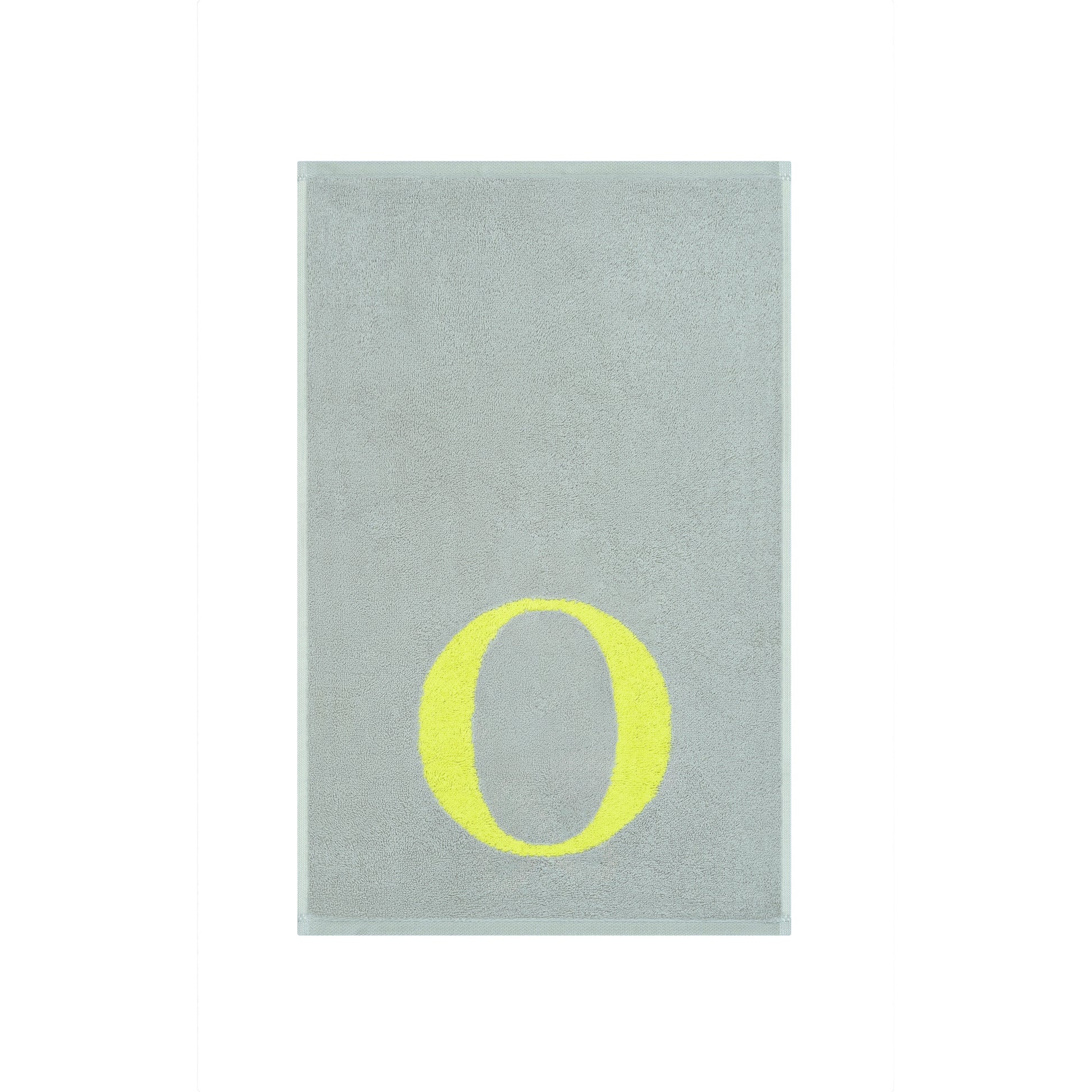 2er Set - Kleines Handtuch mit Buchstabe "O" – Silber / Lime
