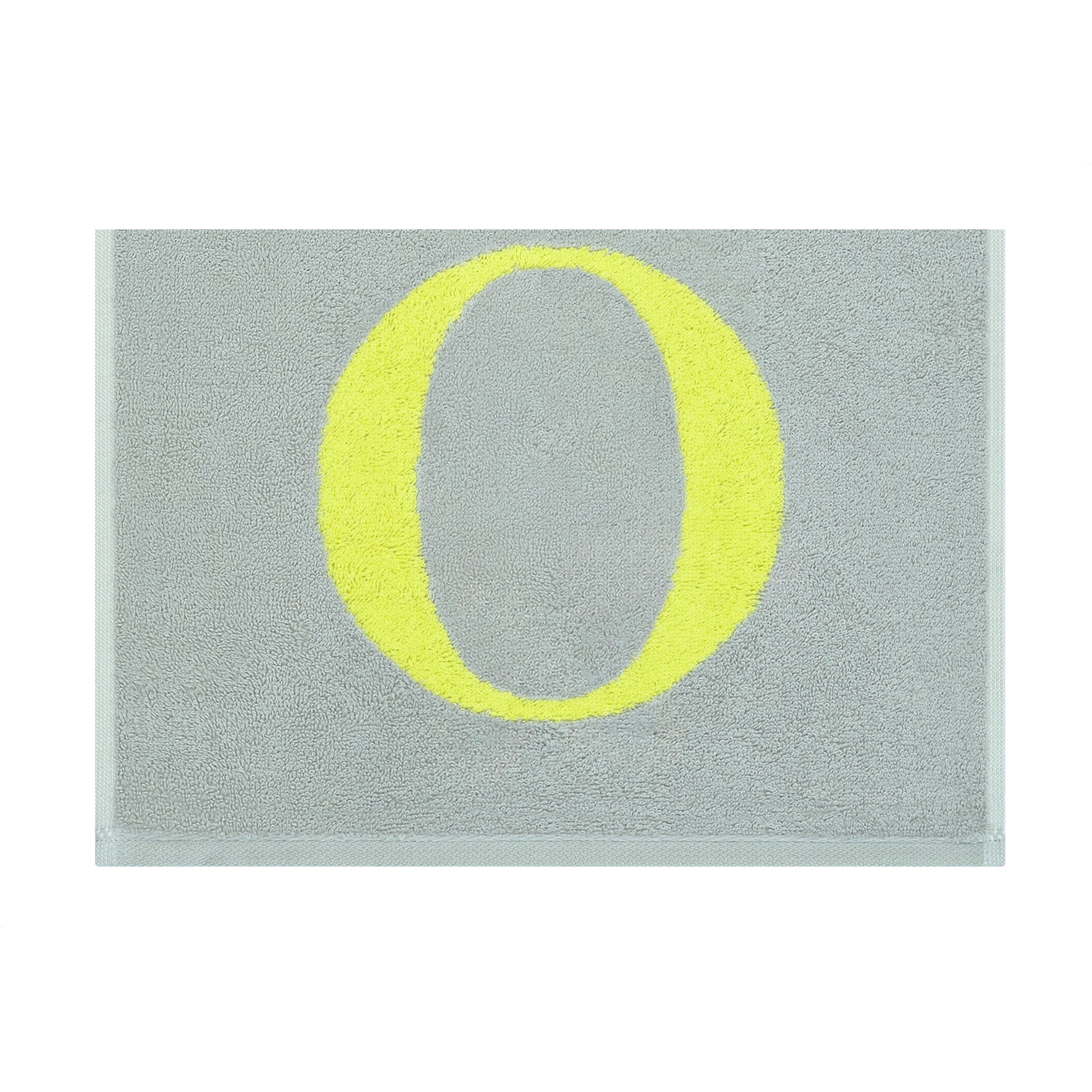 2er Set - Kleines Handtuch mit Buchstabe "O" – Silber / Lime