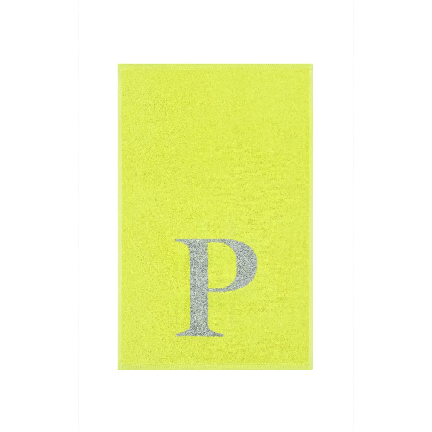2er Set - Kleines Handtuch mit Buchstabe "P" – Silber / Lime