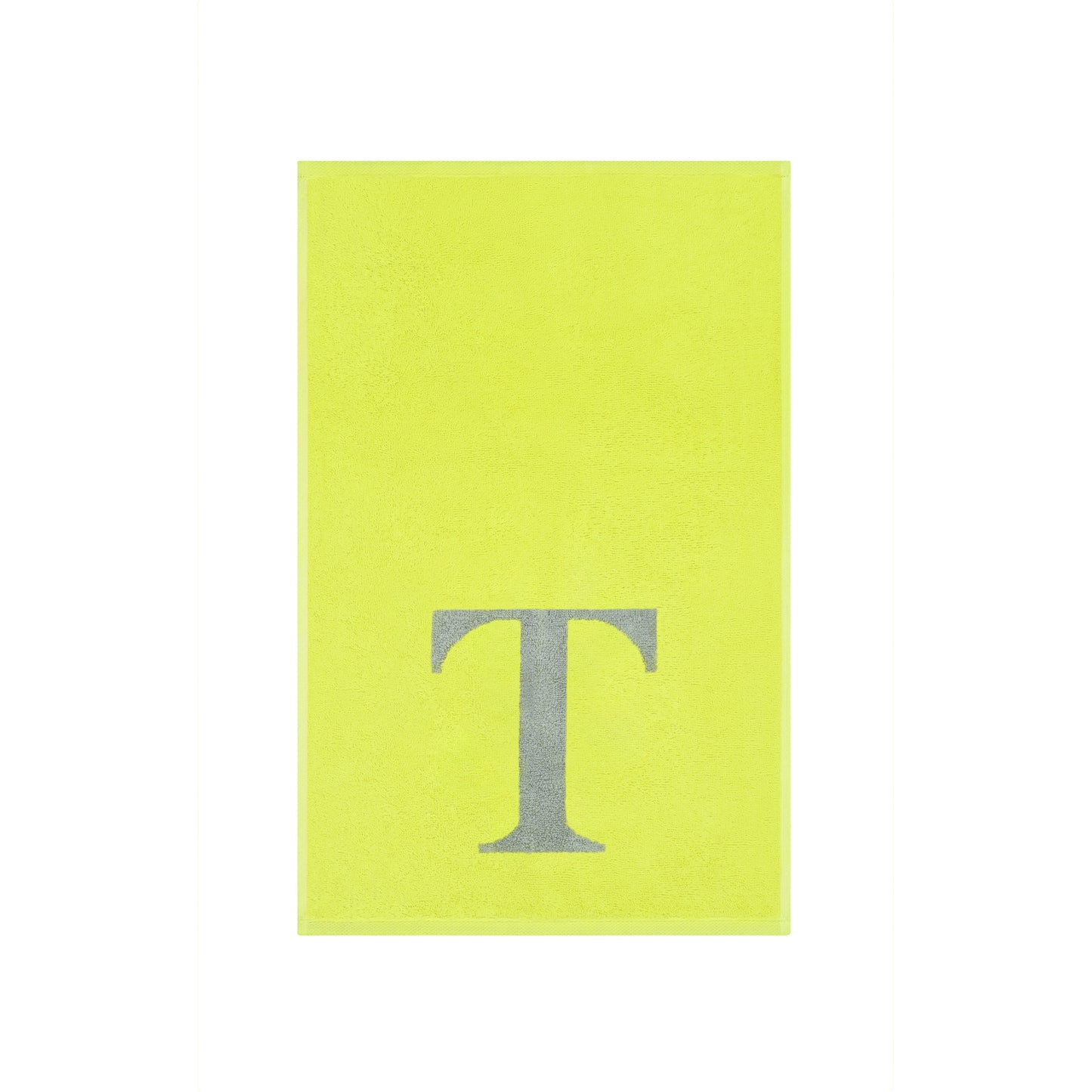 2er Set - Kleines Handtuch mit Buchstabe "T" – Silber / Lime