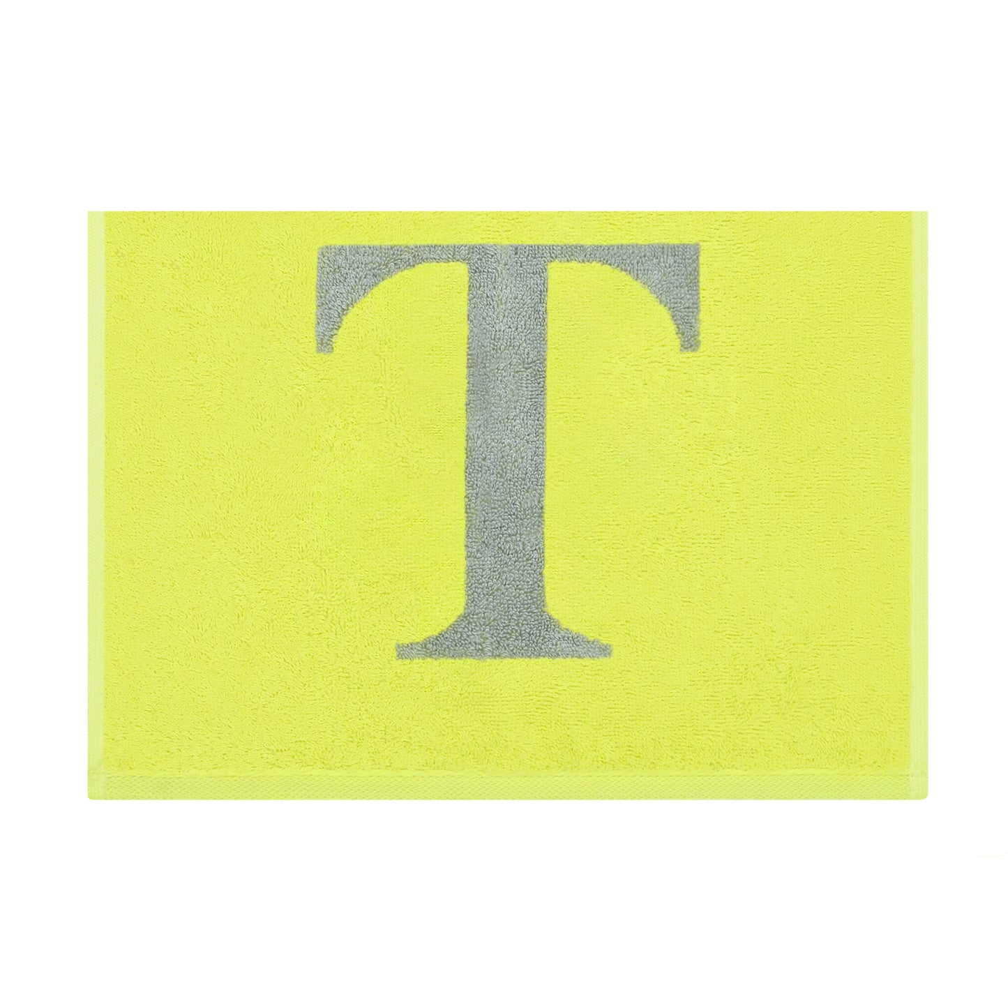 2er Set - Kleines Handtuch mit Buchstabe "T" – Silber / Lime