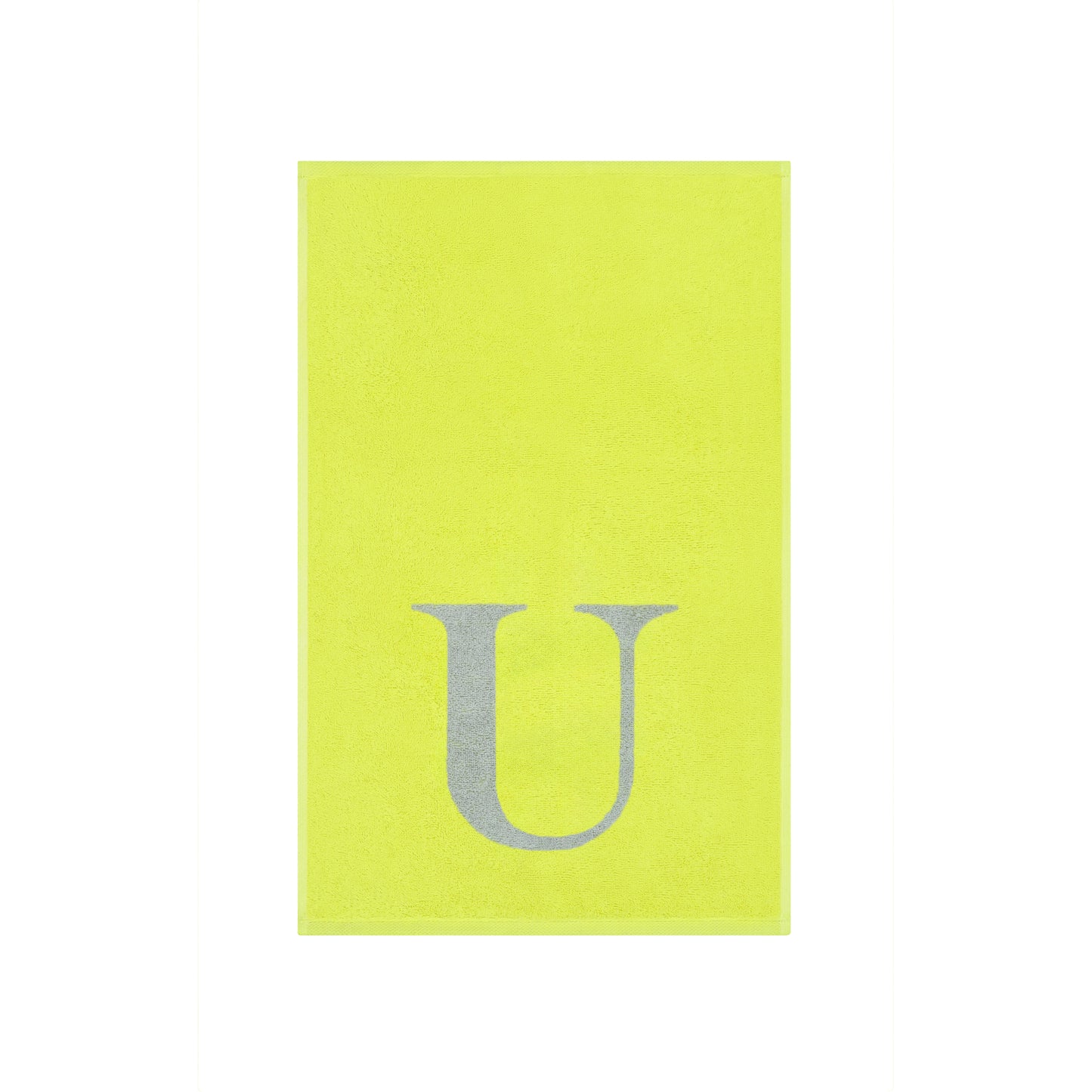 2er Set - Kleines Handtuch mit Buchstabe "U" – Silber / Lime