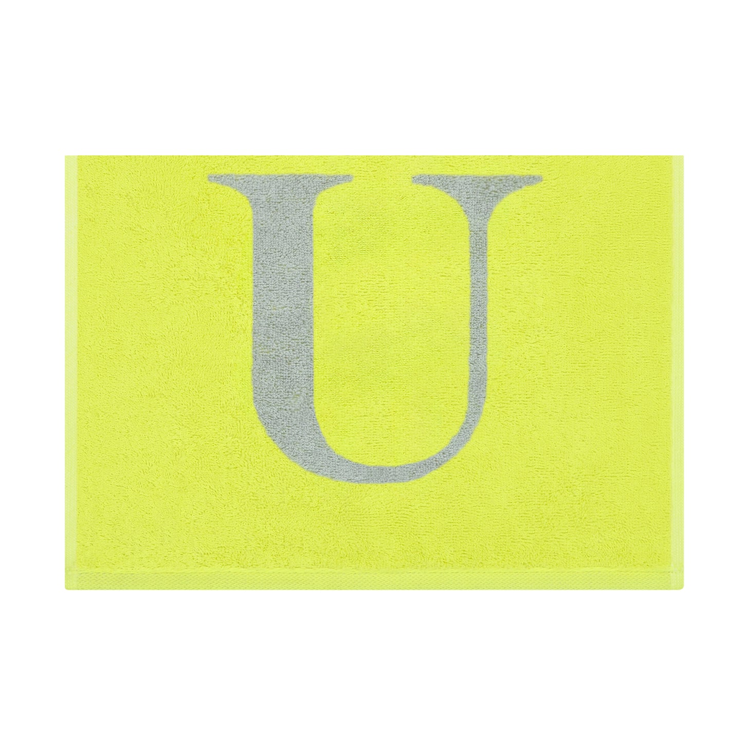 2er Set - Kleines Handtuch mit Buchstabe "U" – Silber / Lime