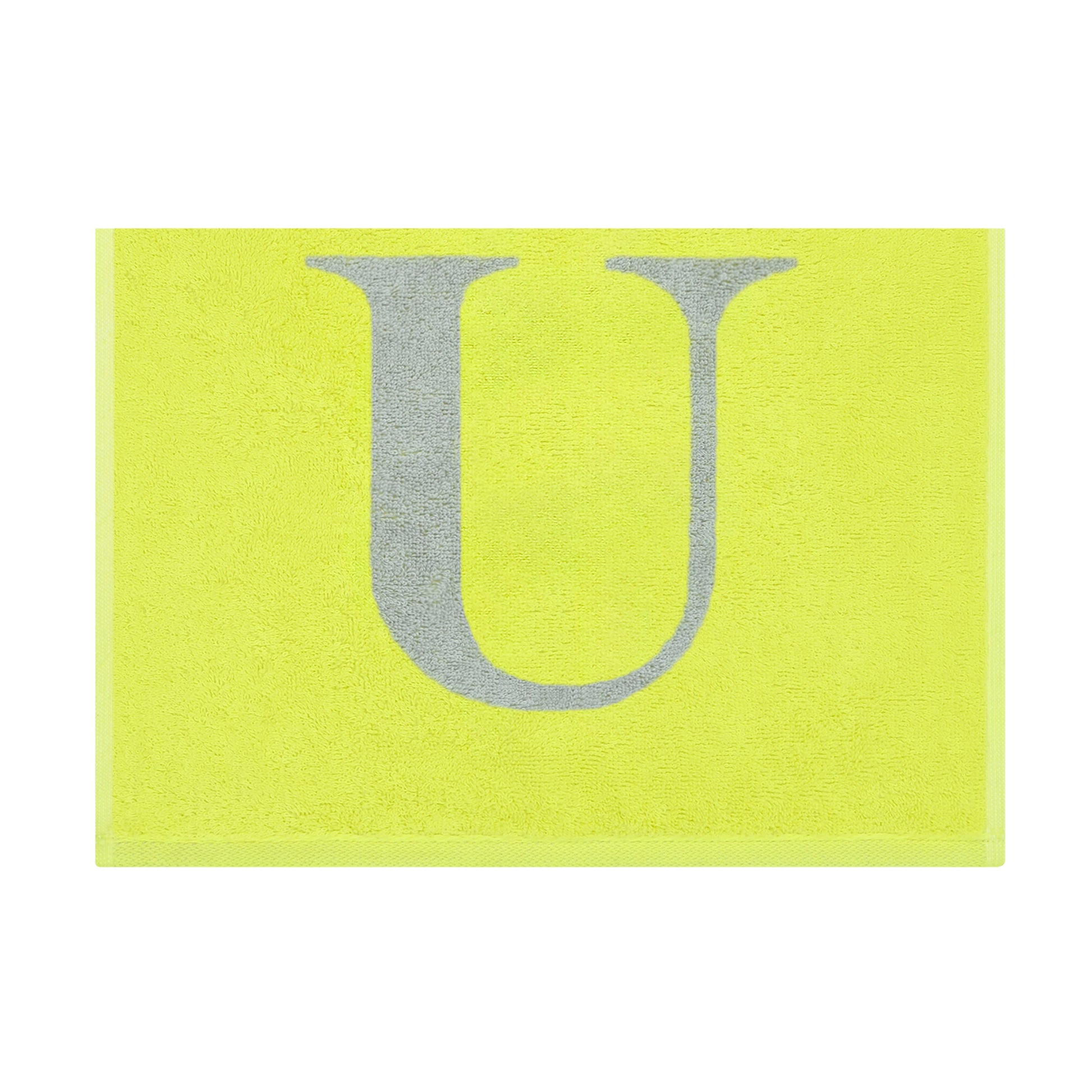 2er Set - Kleines Handtuch mit Buchstabe "U" – Silber / Lime