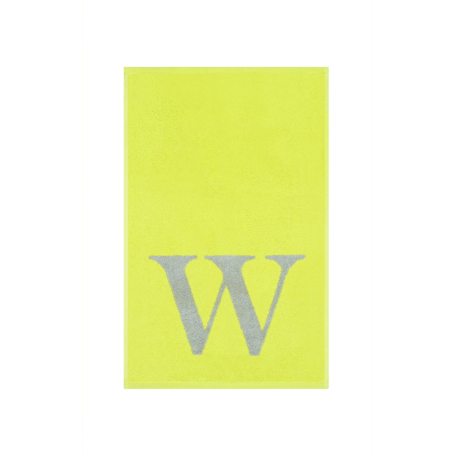 2er Set - Kleines Handtuch mit Buchstabe "W" – Silber / Lime